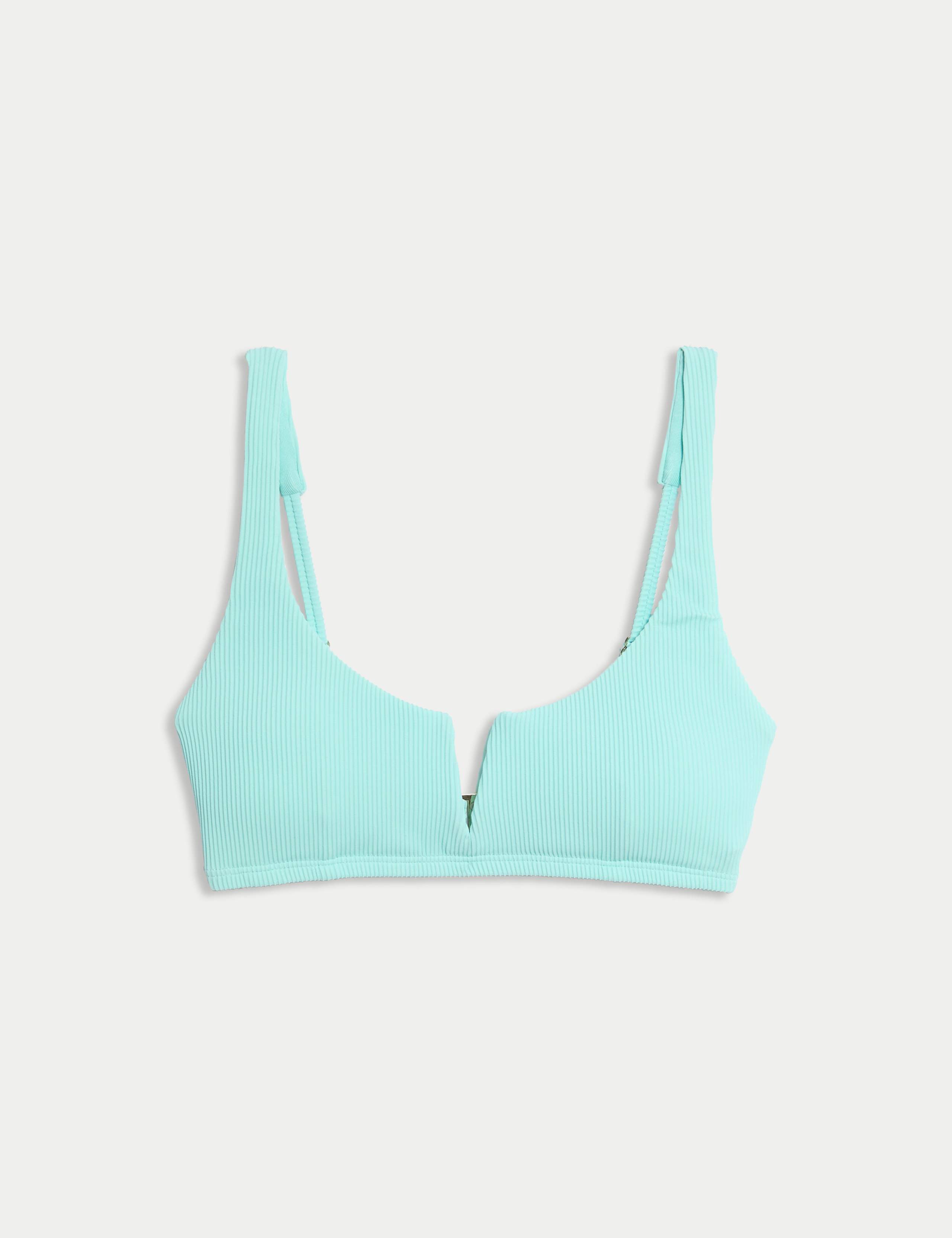 Ribbed V-Front Bikini Top 2 of 7