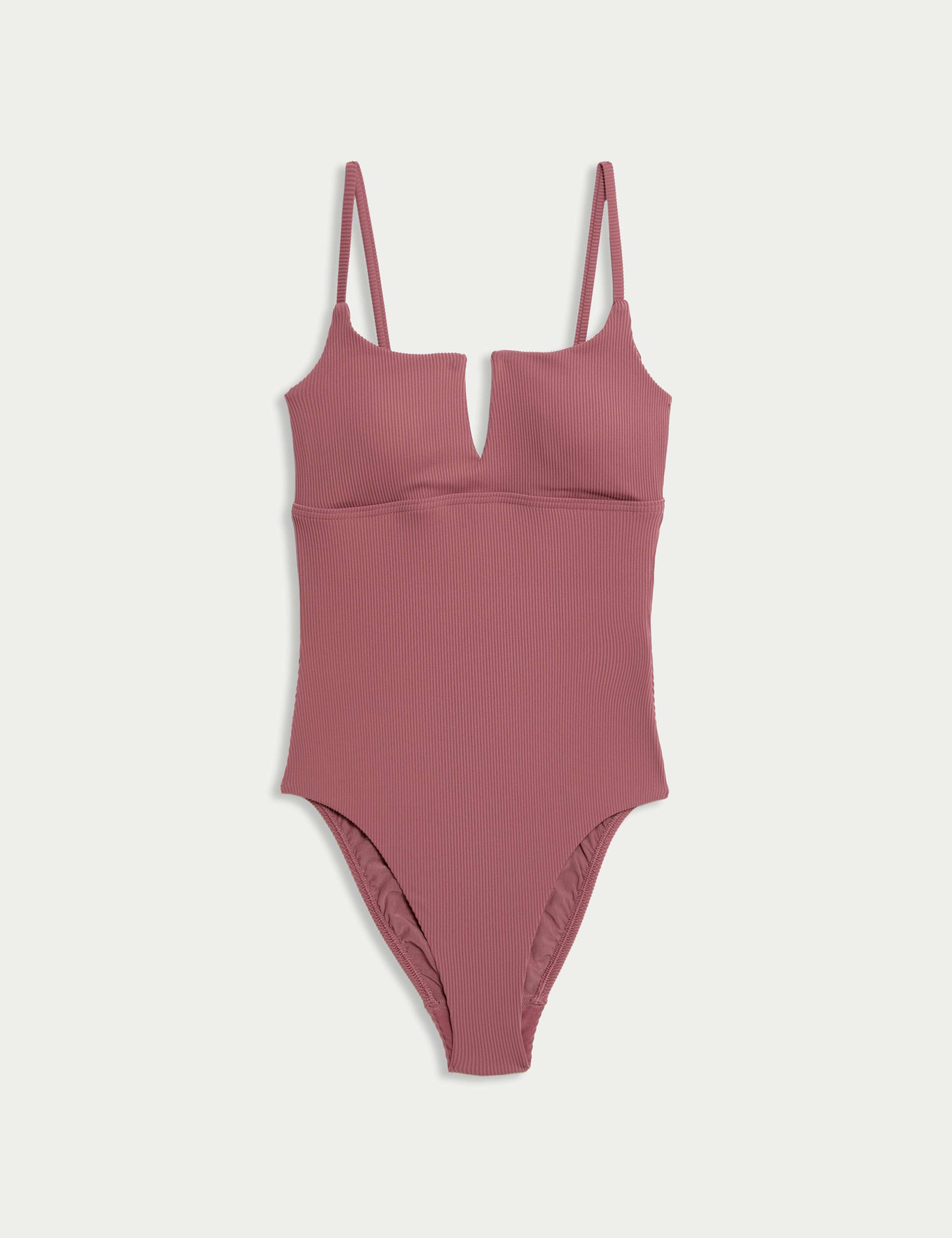 360 Tummy Control Ribbed V-Front Swimsuit 2 of 7