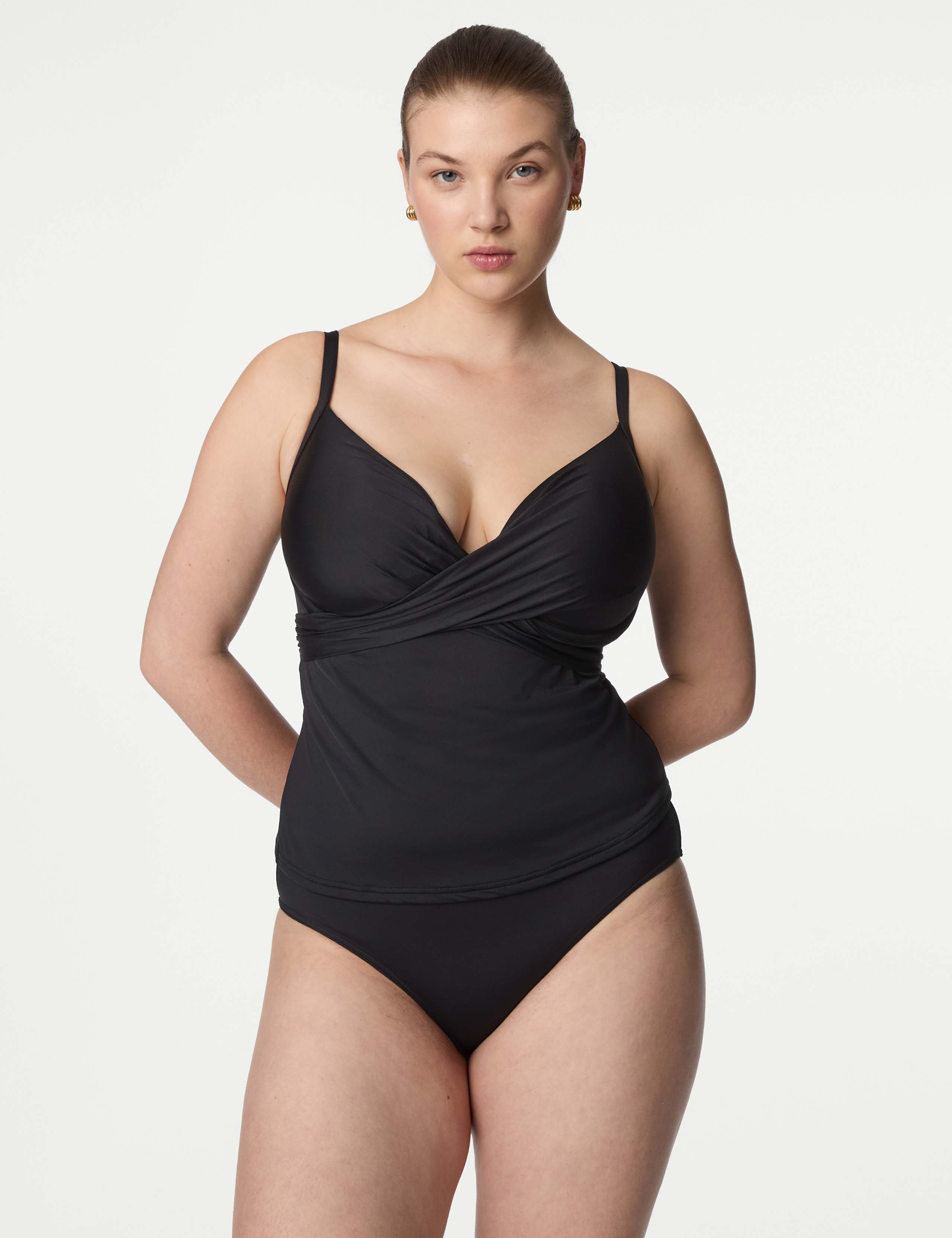 Tummy Control Wired Plunge Tankini Top D-F 3 of 5