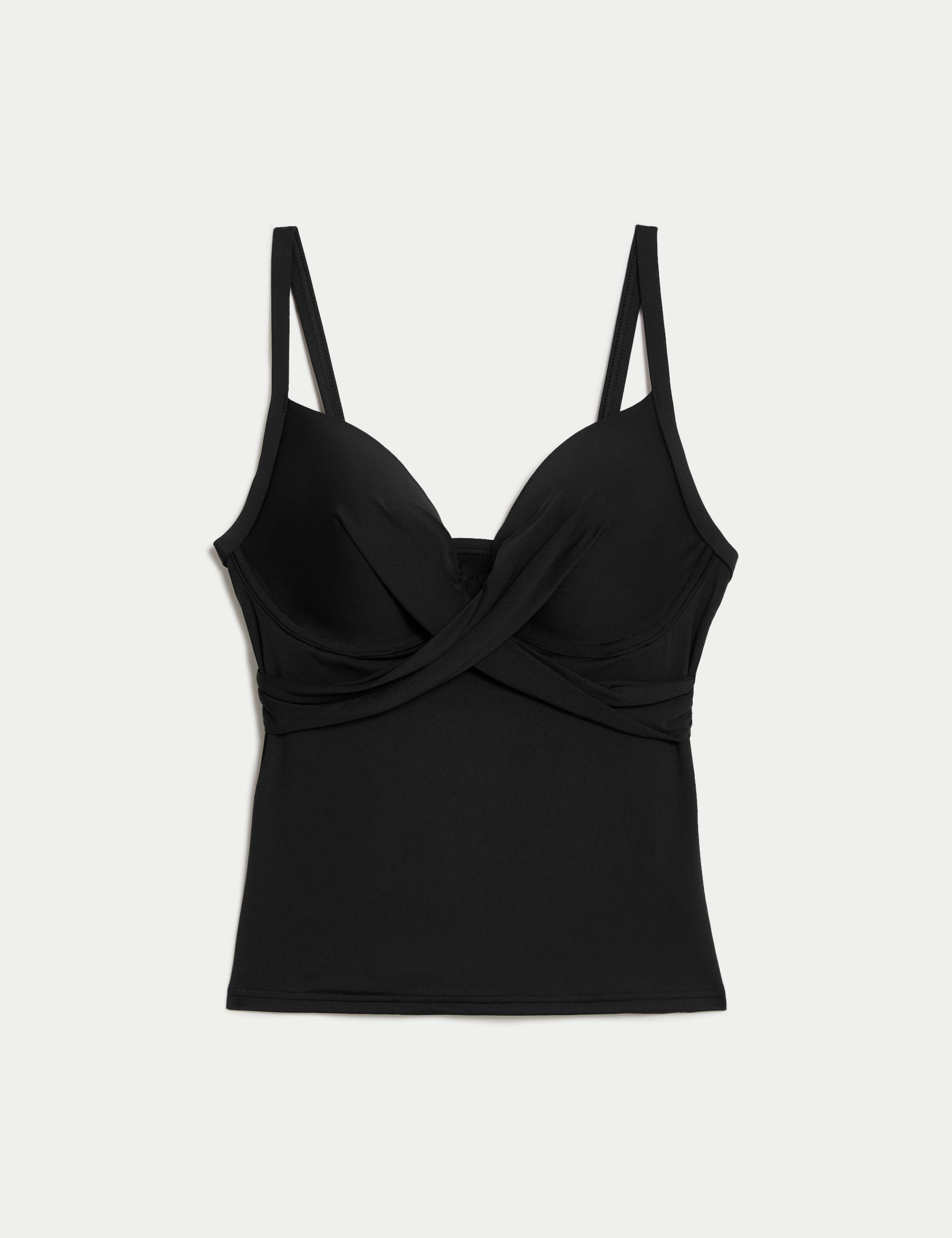 thumbnail image 2 of Women's Lena Tankini Top With Built-in Bra - Adjustable Four Tier Ruffle Swimsuit Top 2 of 13