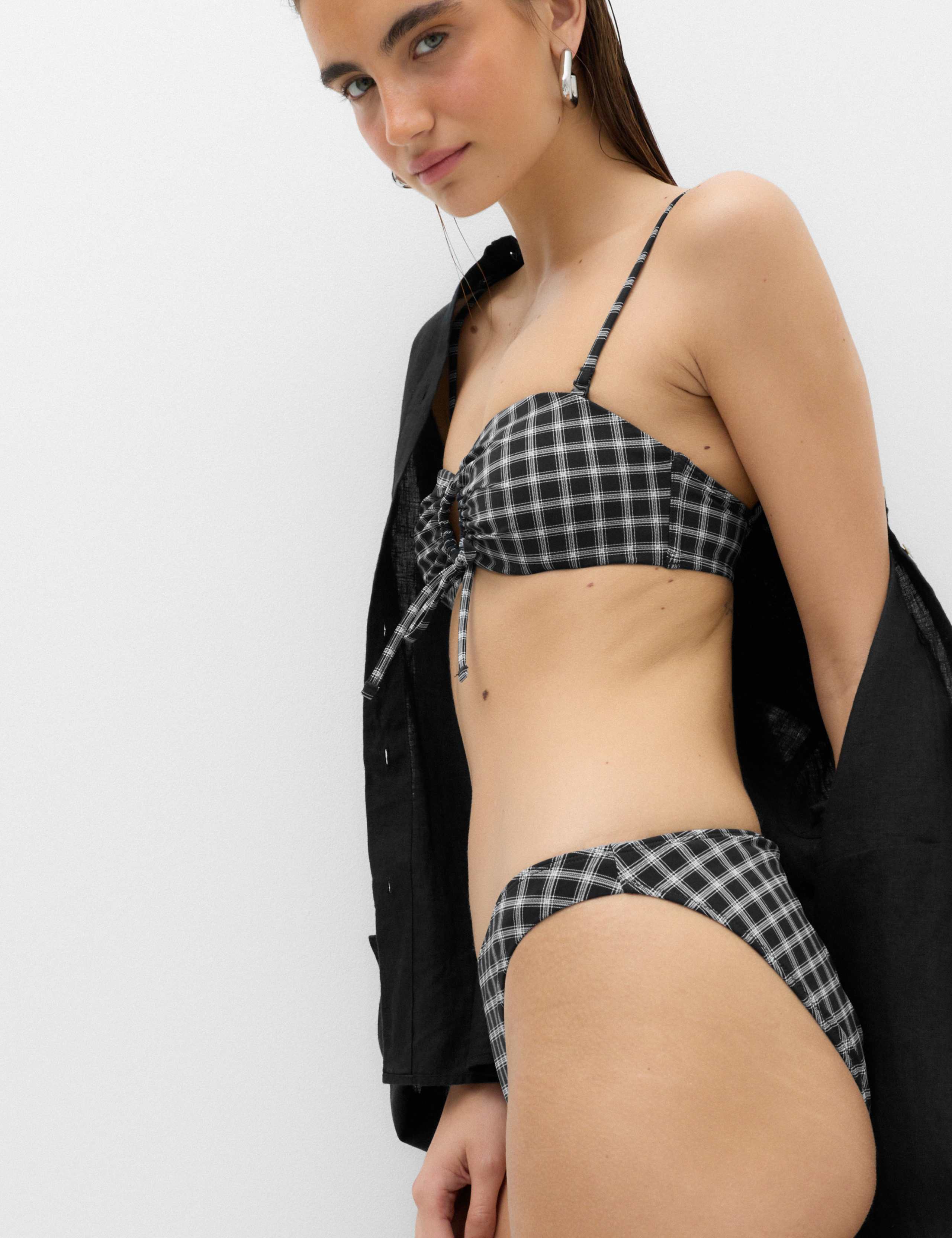 Checked High Leg Bikini Bottoms 4 of 4