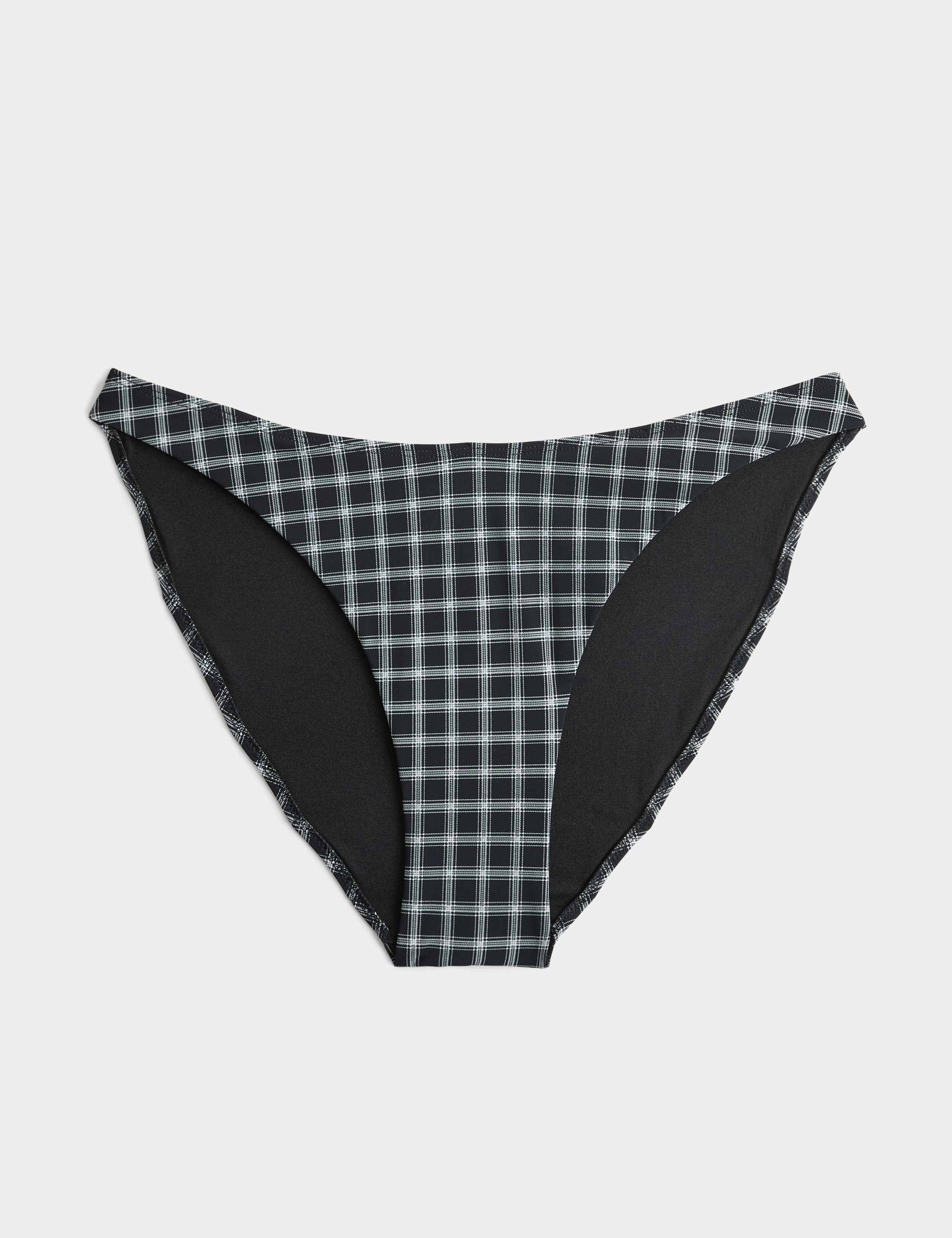 Checked High Leg Bikini Bottoms 2 of 4