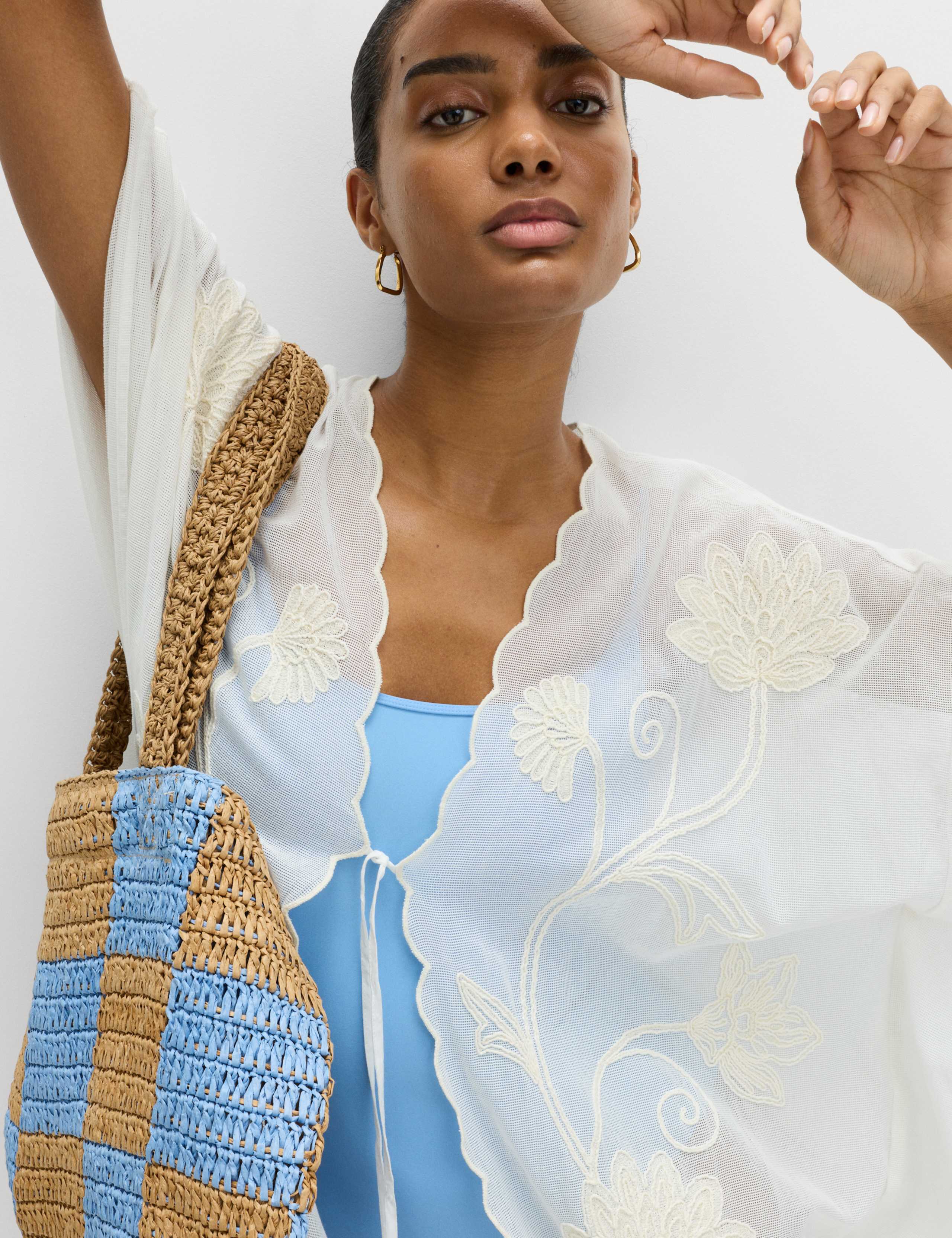 Cotton Rich Embroidered Kaftan 1 of 5