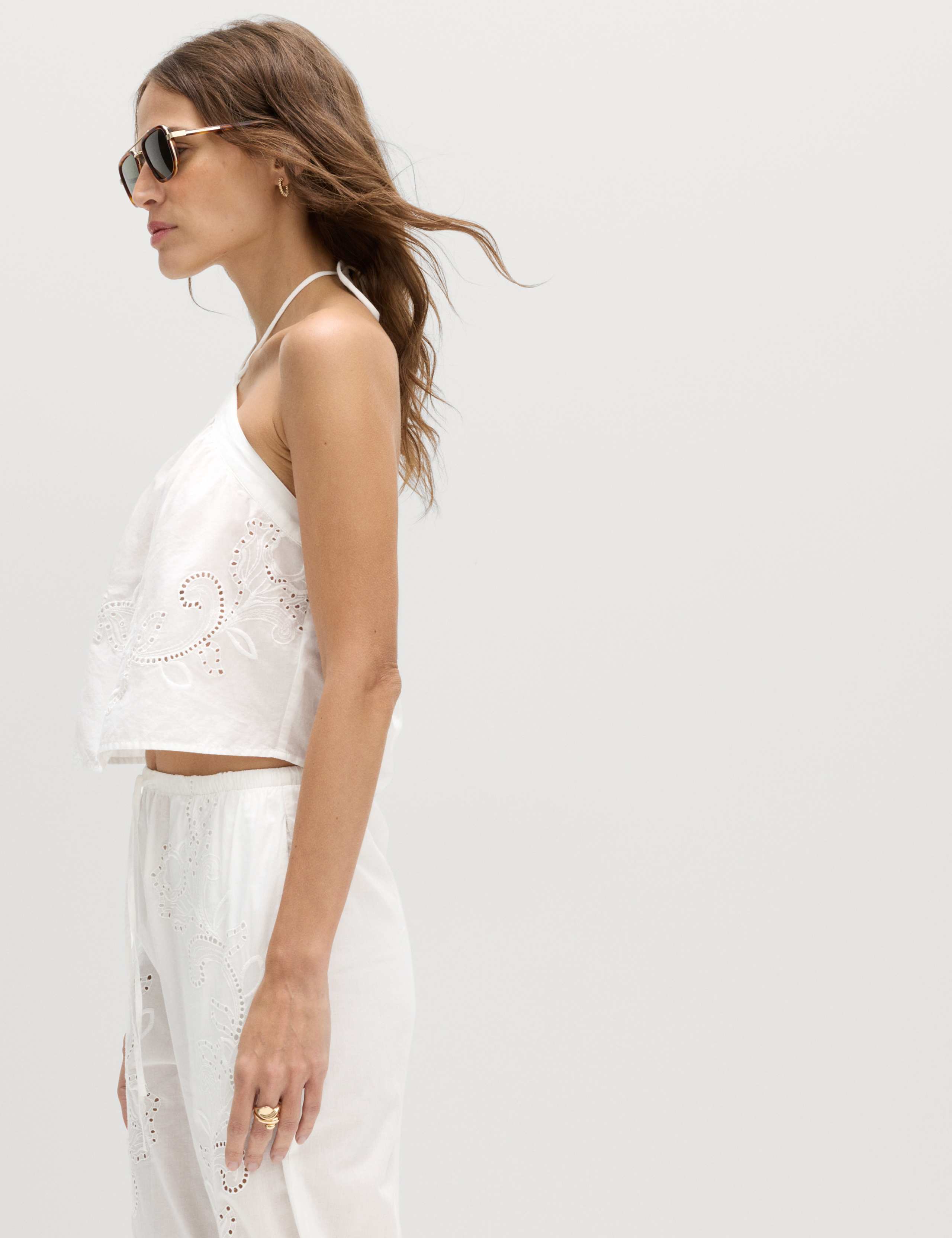 Pure Cotton Placement Cutwork Beach Top 3 of 6