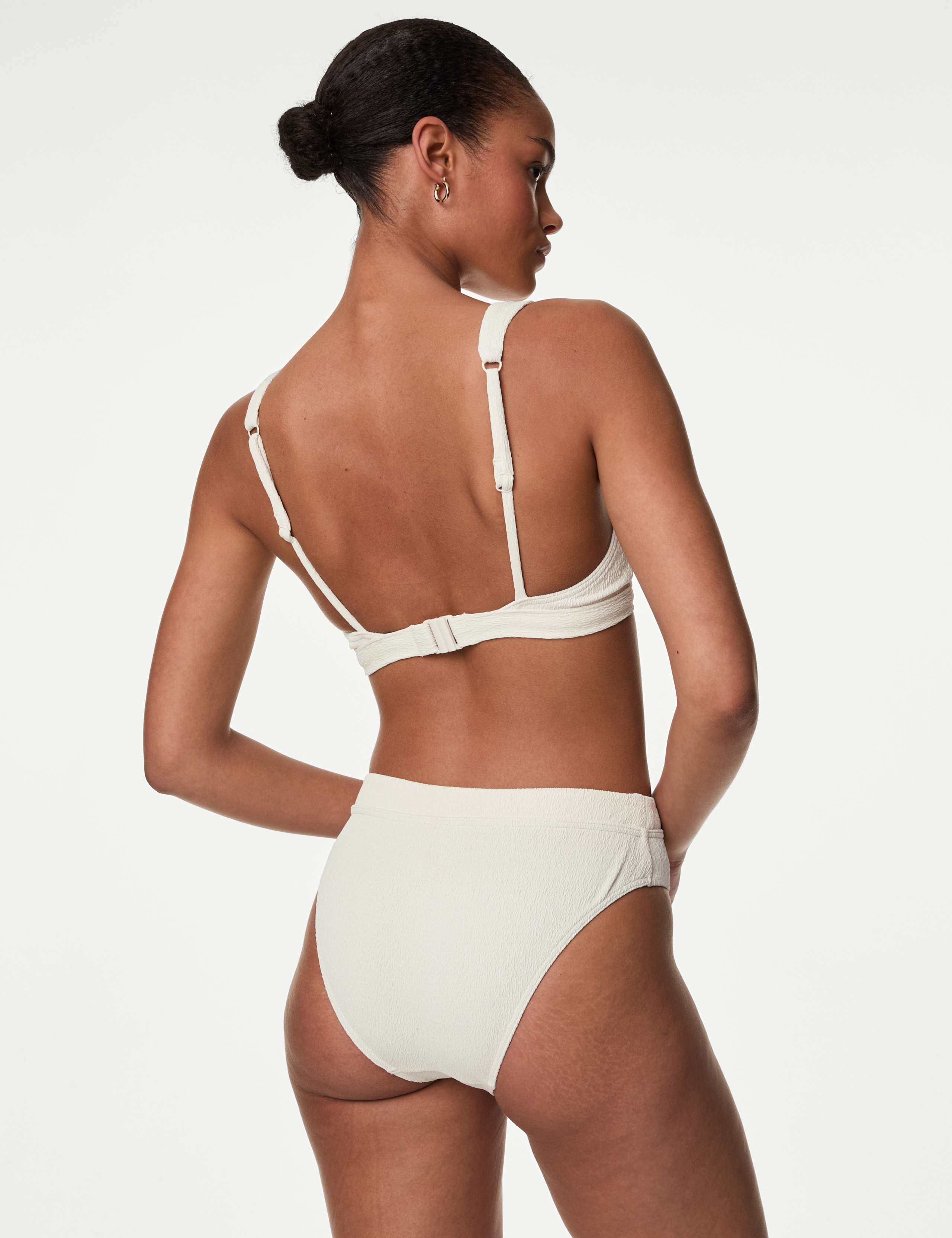 Textured High Waisted High Leg Bikini Bottoms 5 of 6