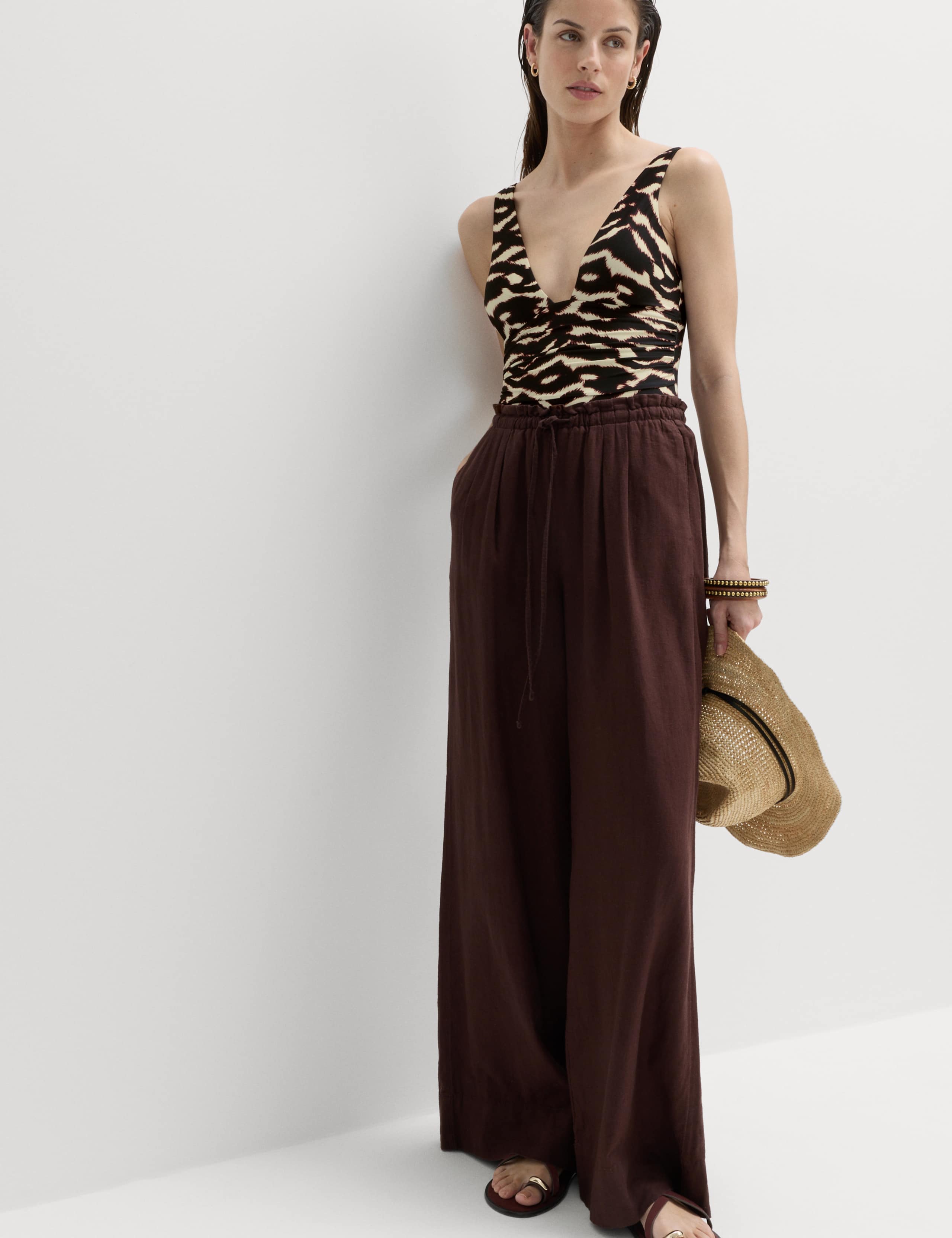 Tummy Control Printed Deep Plunge Swimsuit 3 of 4