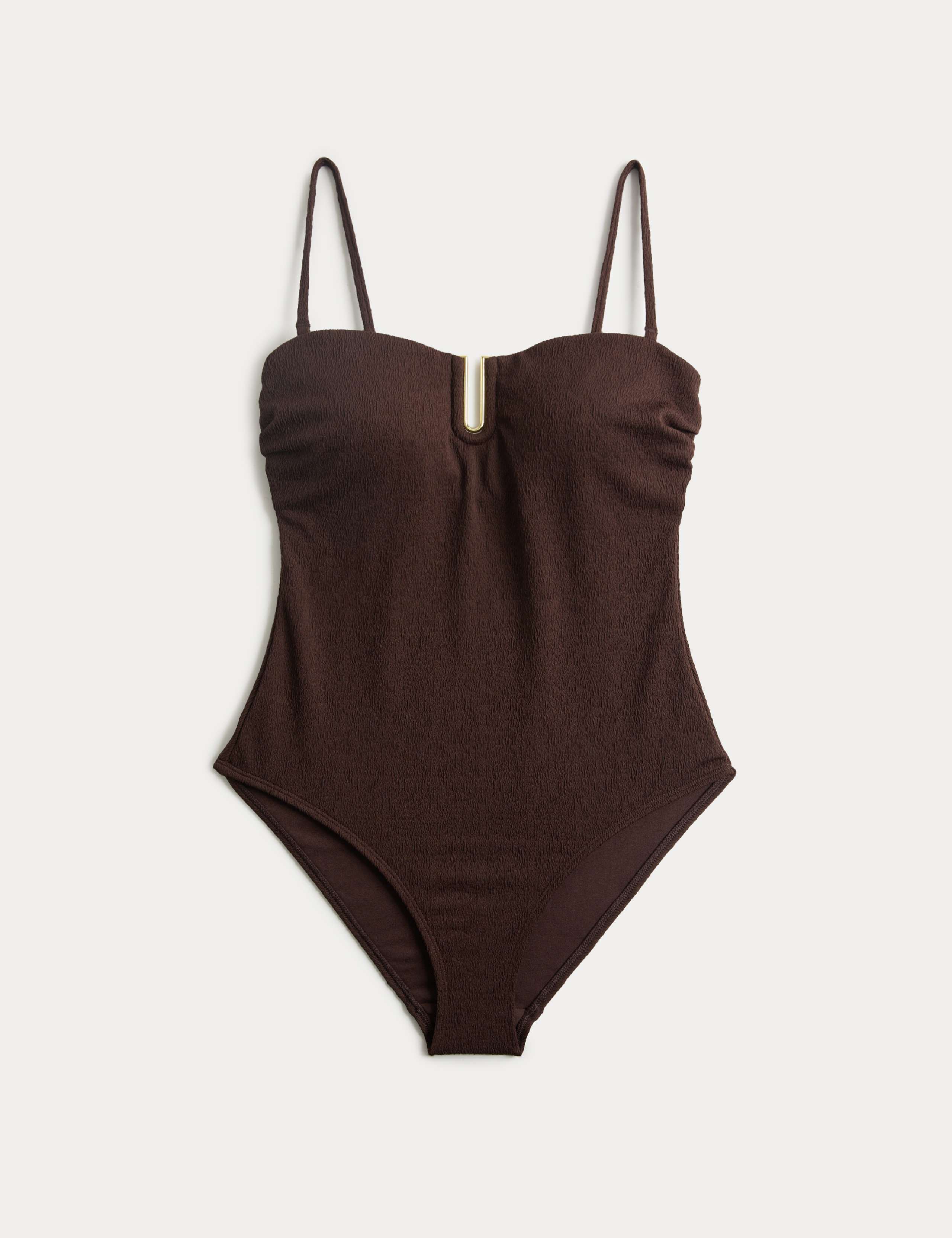 U-Notch Textured Bandeau Swimsuit 2 of 3
