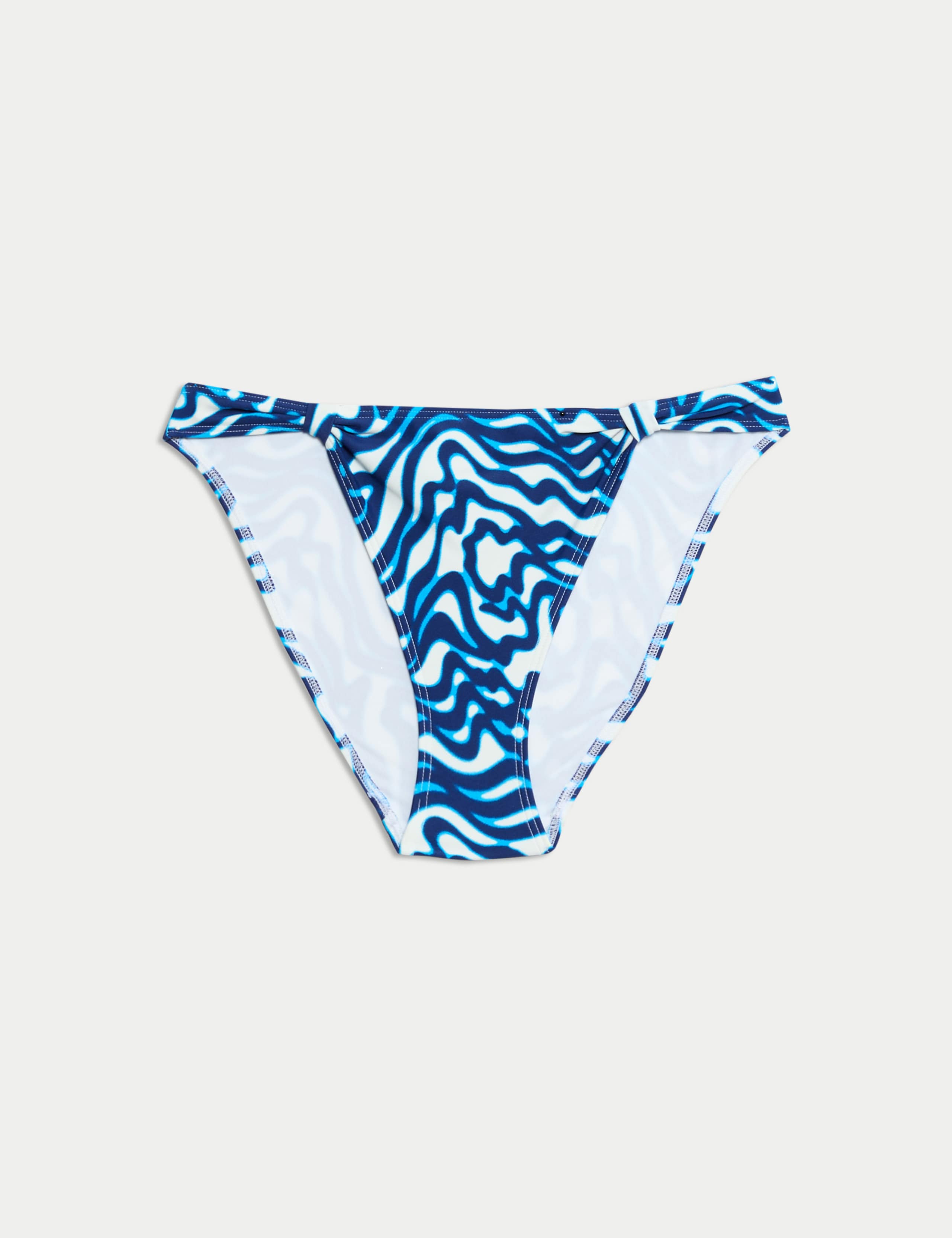 Printed Knot Detail High Leg Bikini Bottoms 2 of 6