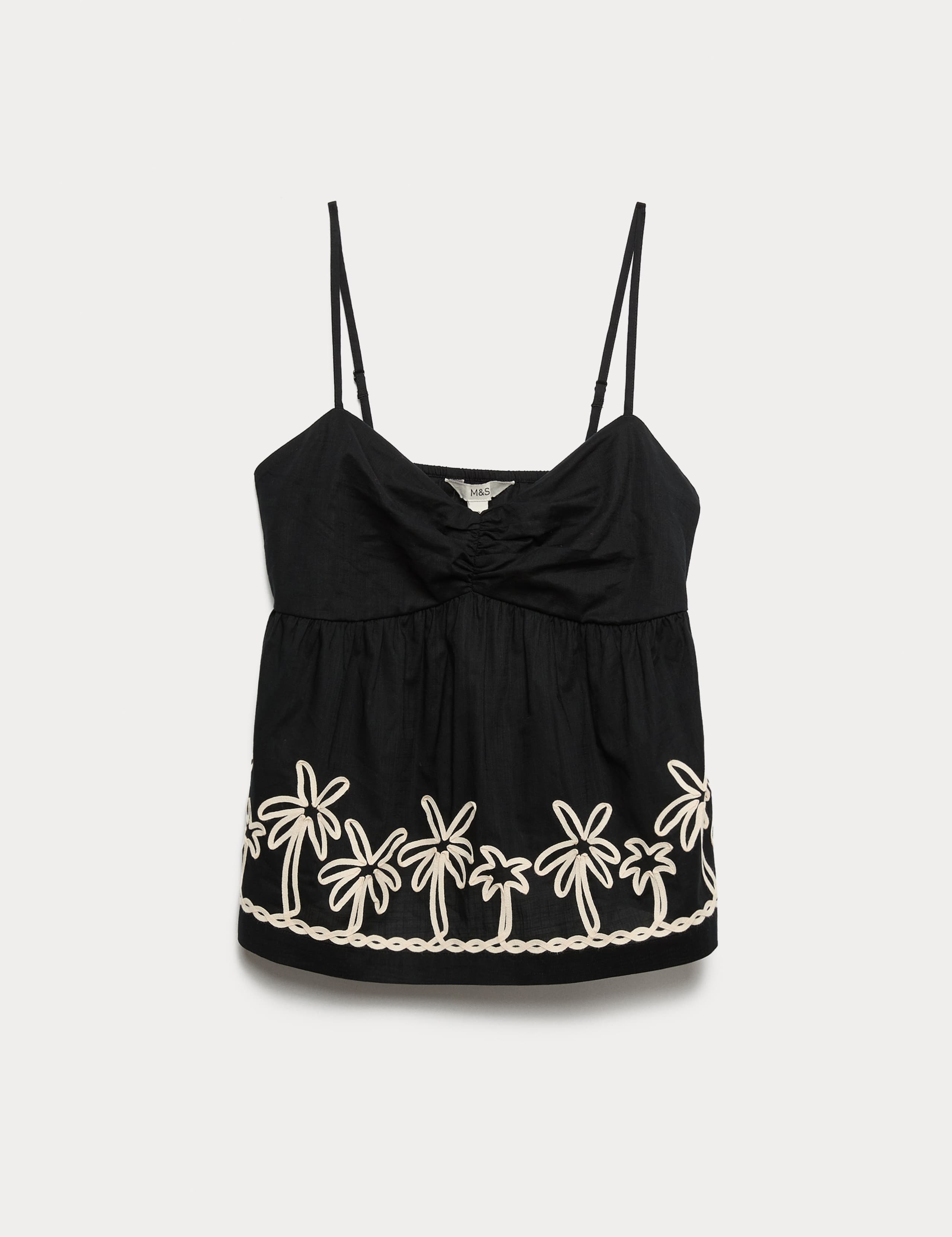 Pure Cotton Embroidered Cami Beach Top 2 of 6