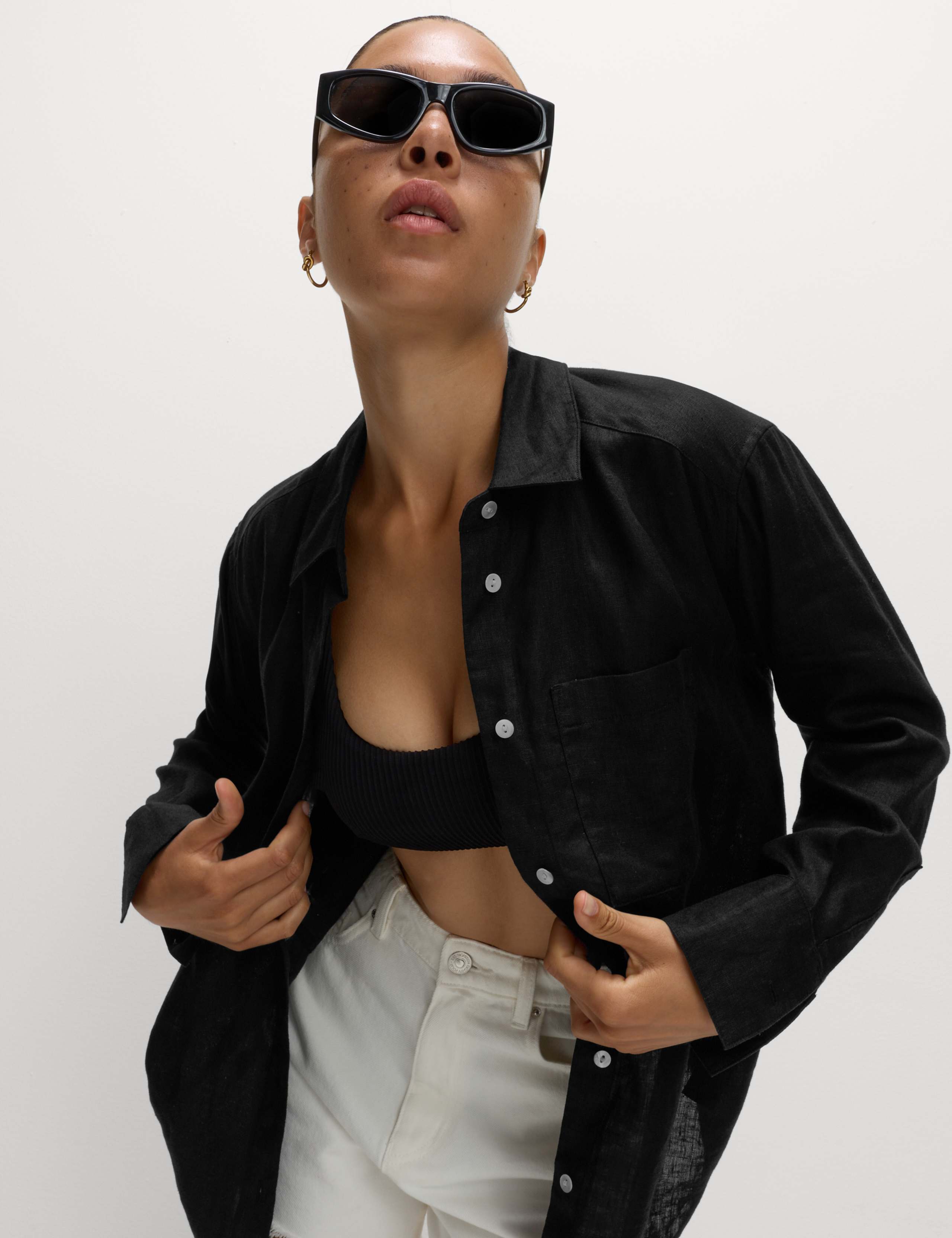 Pure Linen Oversized Girlfriend Style Shirt 1 of 6