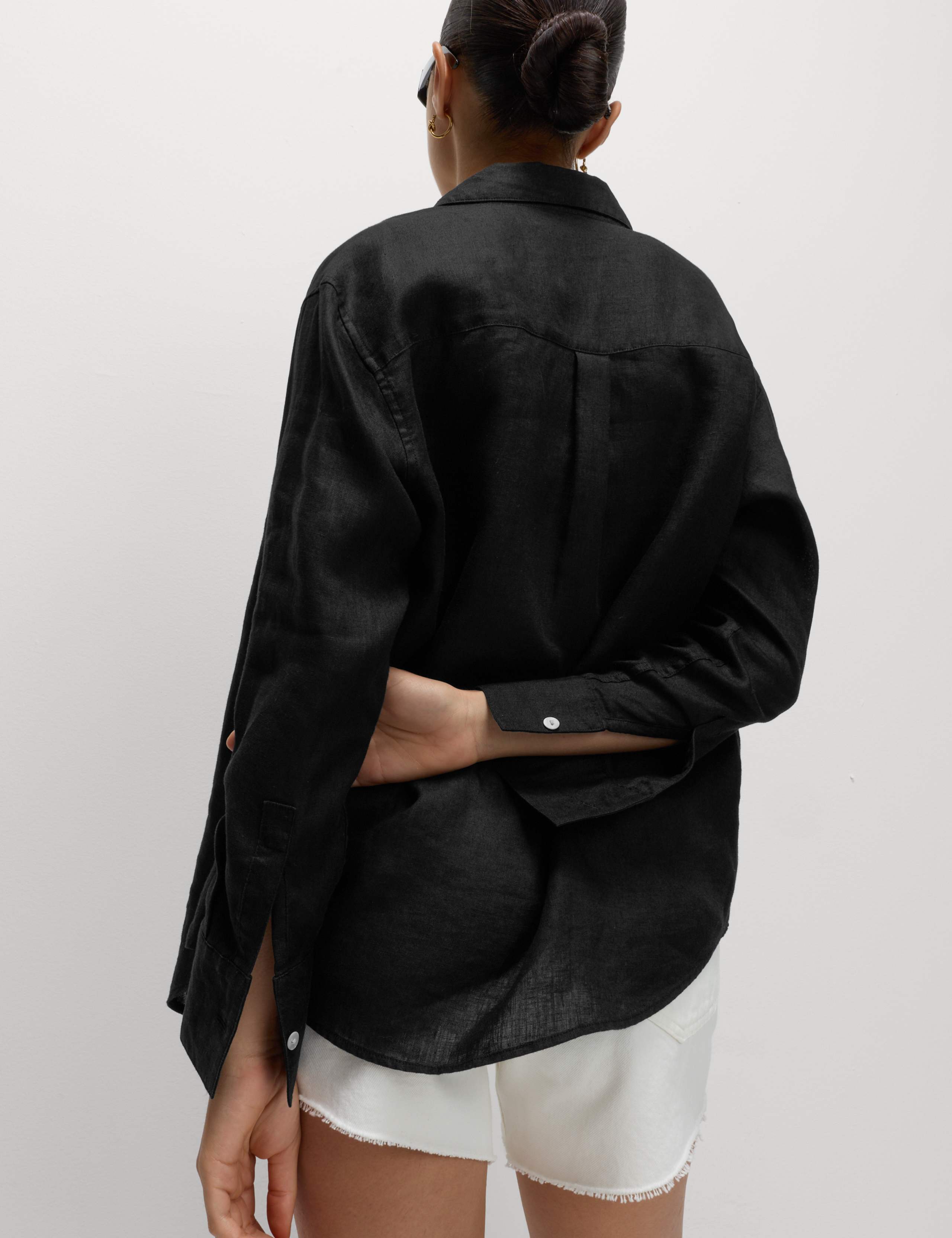 Pure Linen Oversized Girlfriend Style Shirt 4 of 6