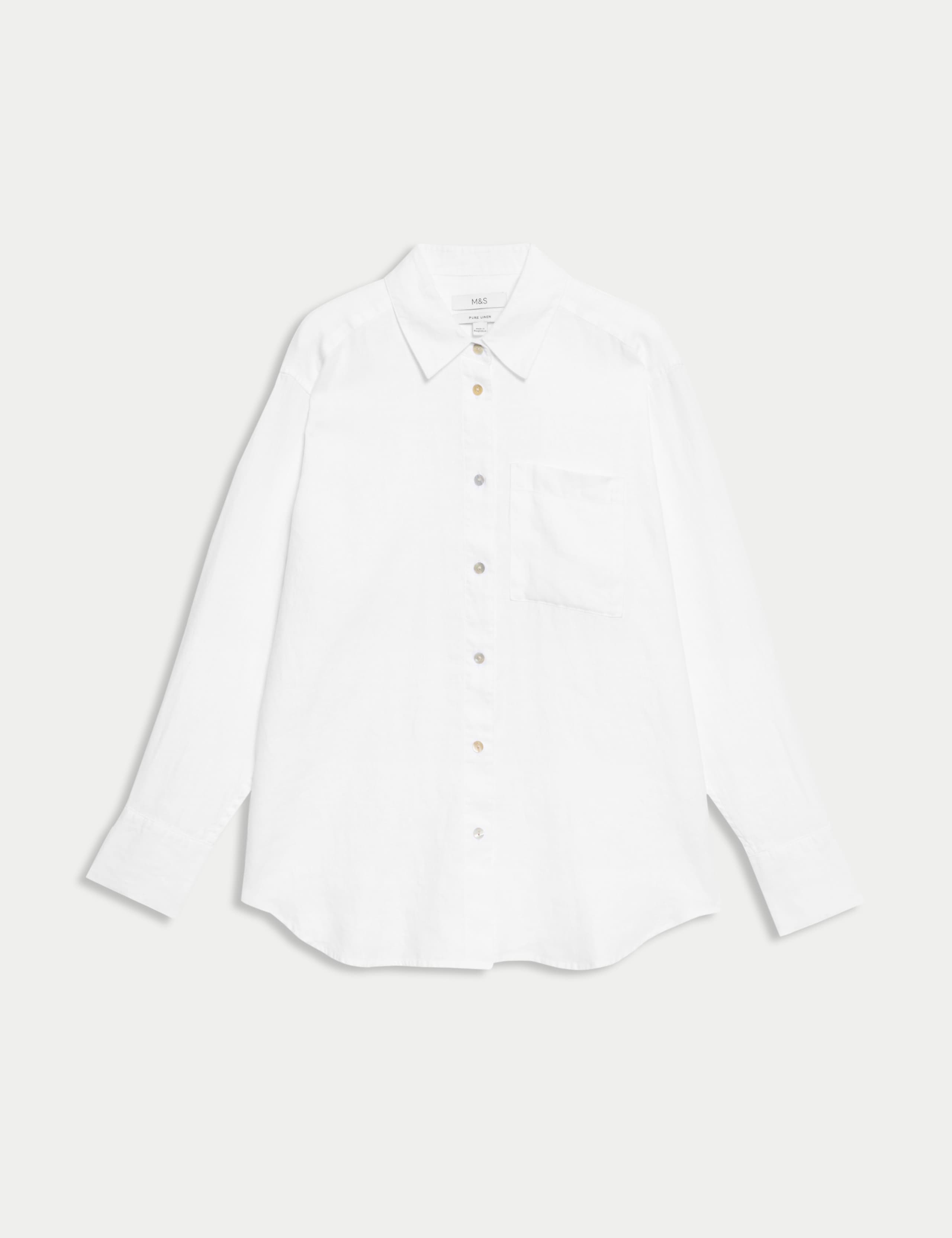 Pure Linen Oversized Girlfriend Style Shirt 2 of 7