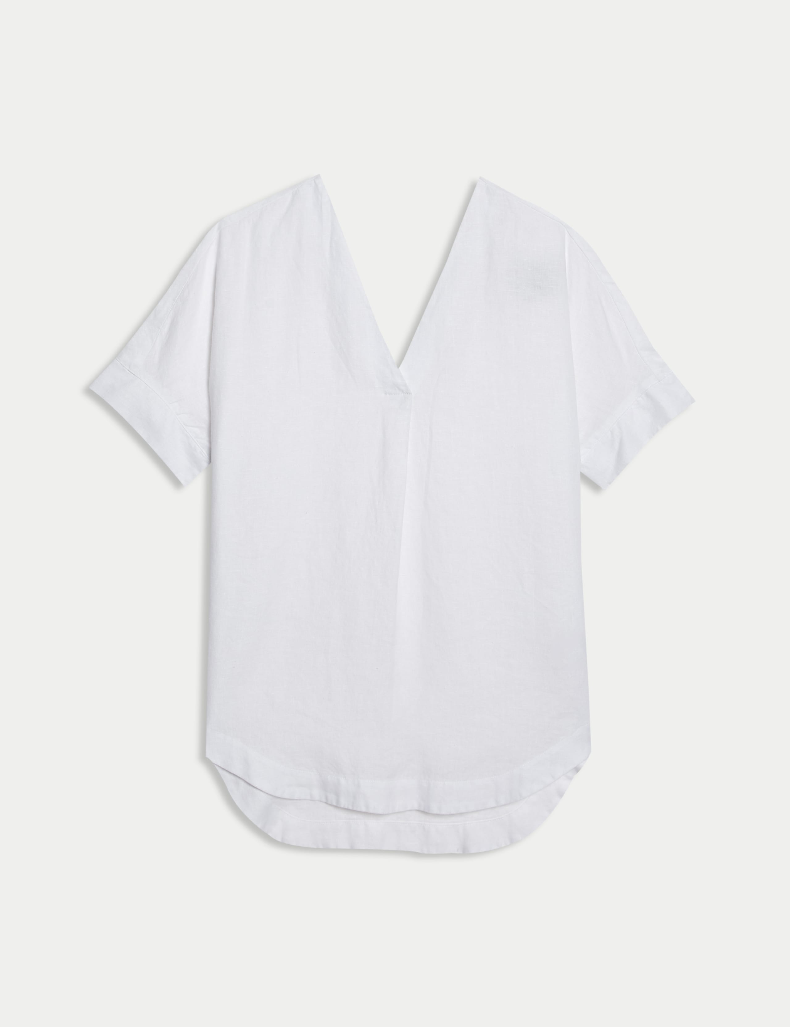 Pure Linen V-Neck Relaxed Popover Blouse 1 of 1