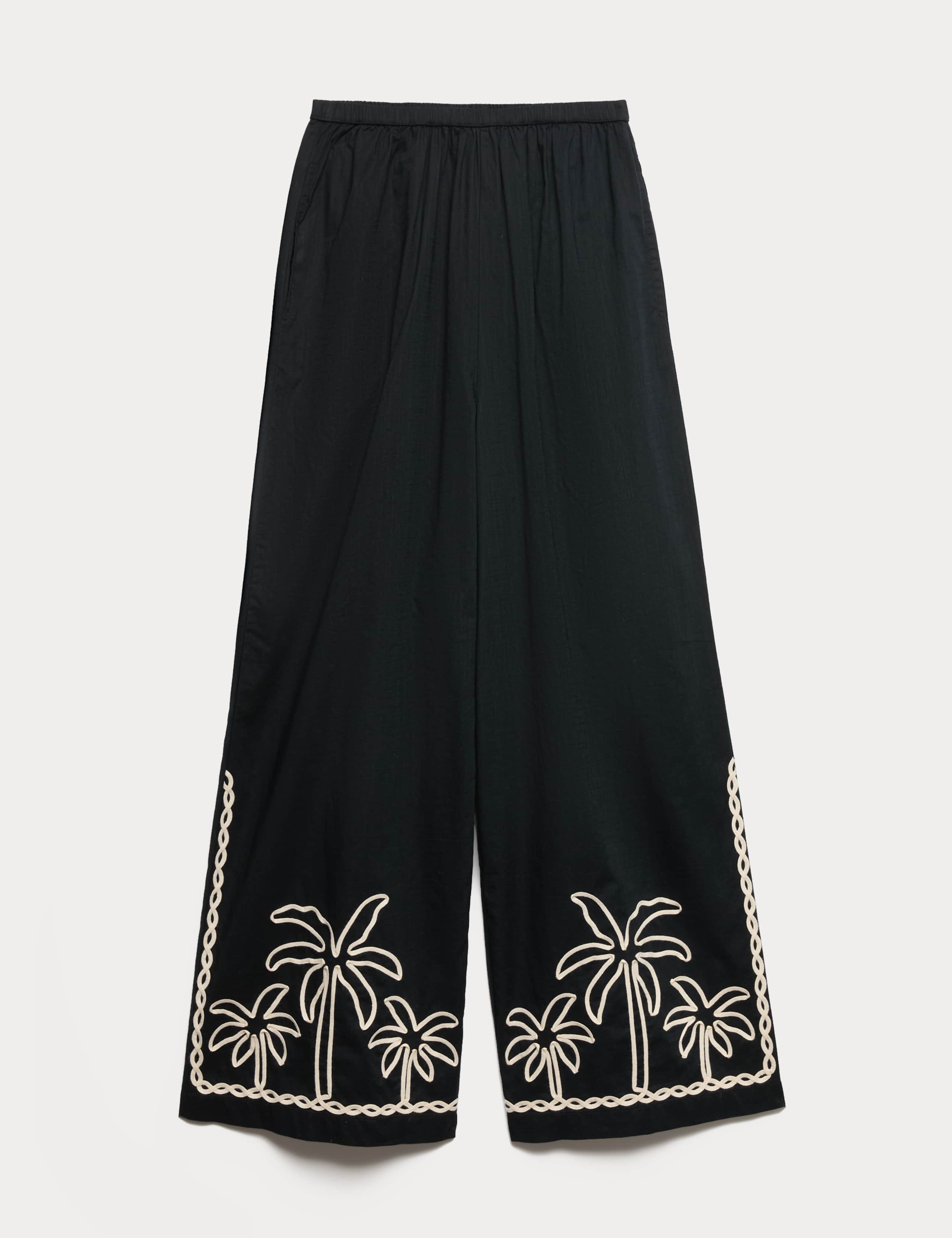 Pure Cotton Embroidered Beach Trousers 1 of 1