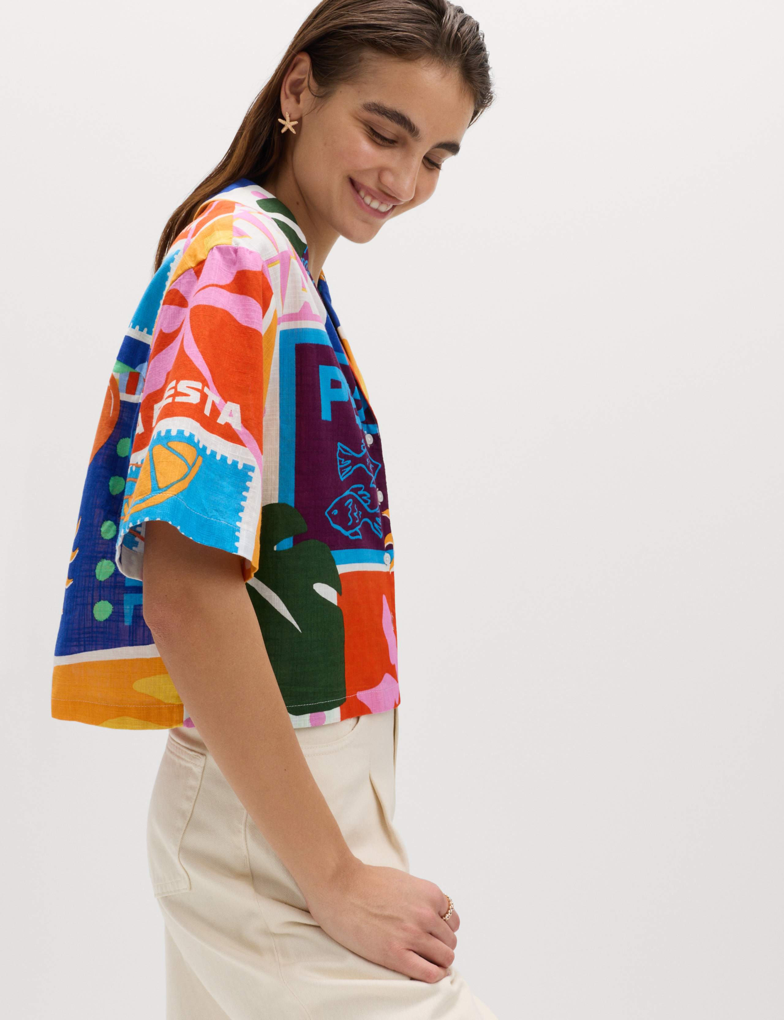 Pure Cotton Printed Short Sleeve Beach Shirt 5 of 5