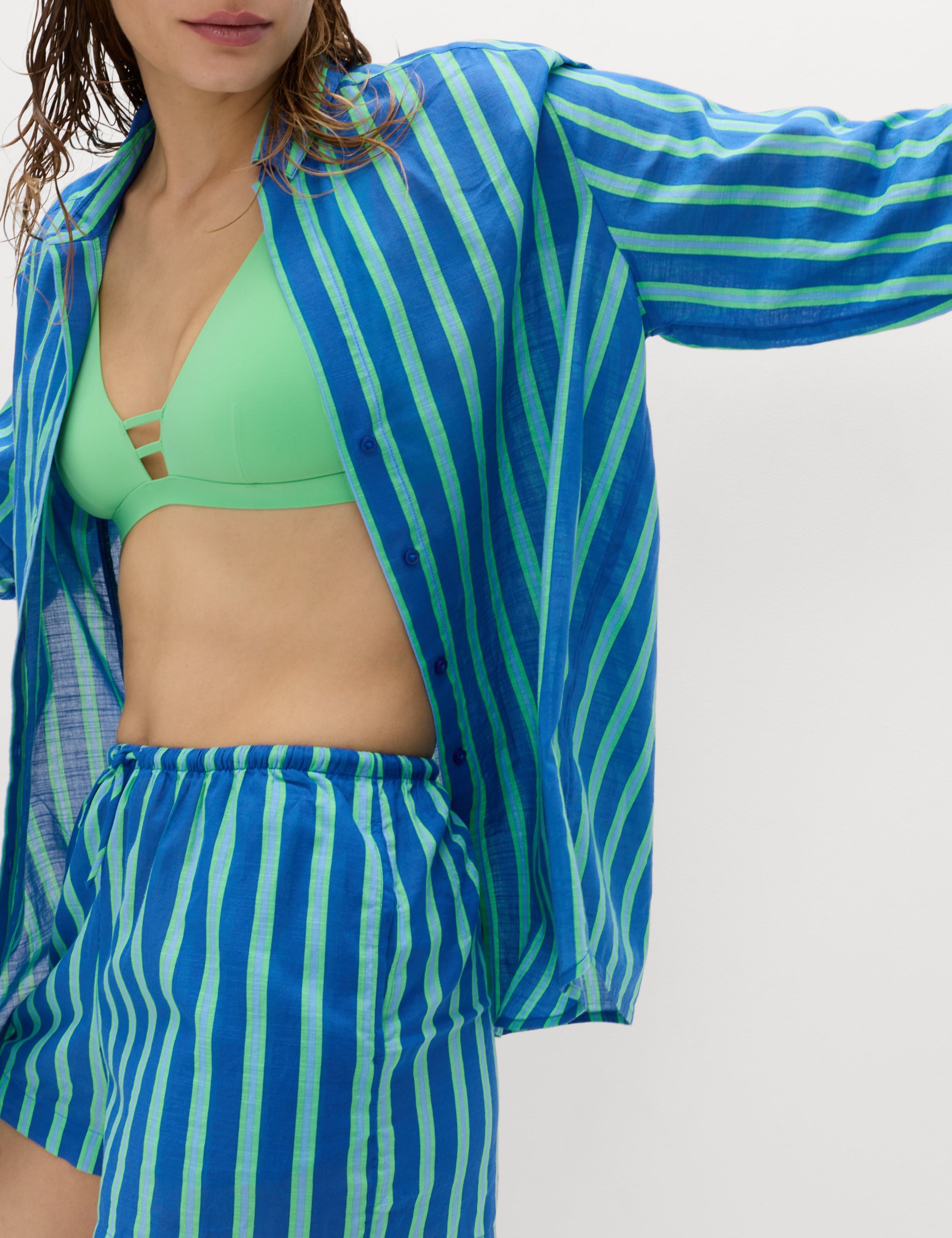 Pure Cotton Striped Long Sleeve Beach Shirt 3 of 7