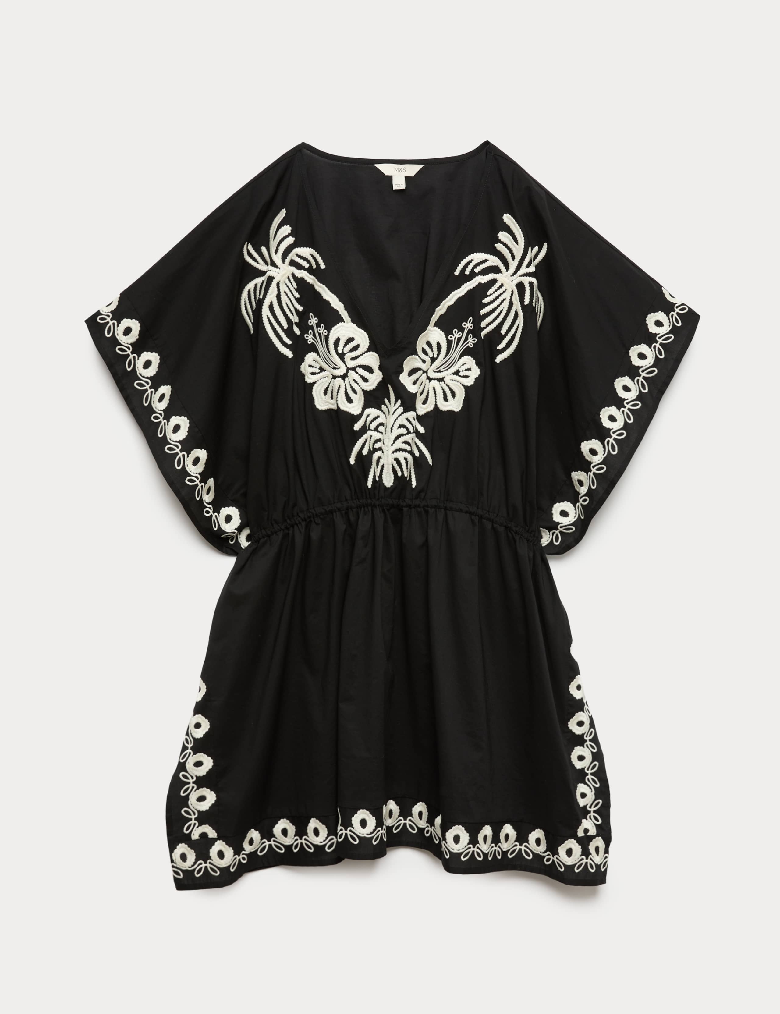 Pure Cotton Embroidered Palm Placement Kaftan 1 of 1