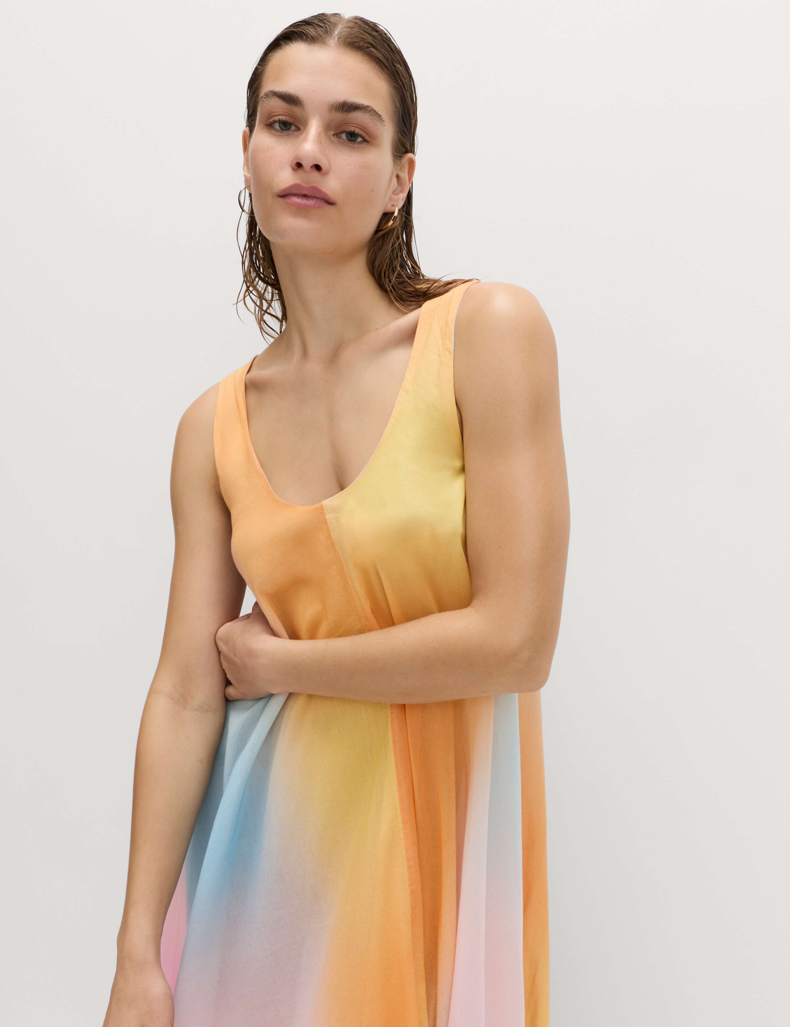 Pure Cotton Ombre Scoop Neck Volume Dress 3 of 6