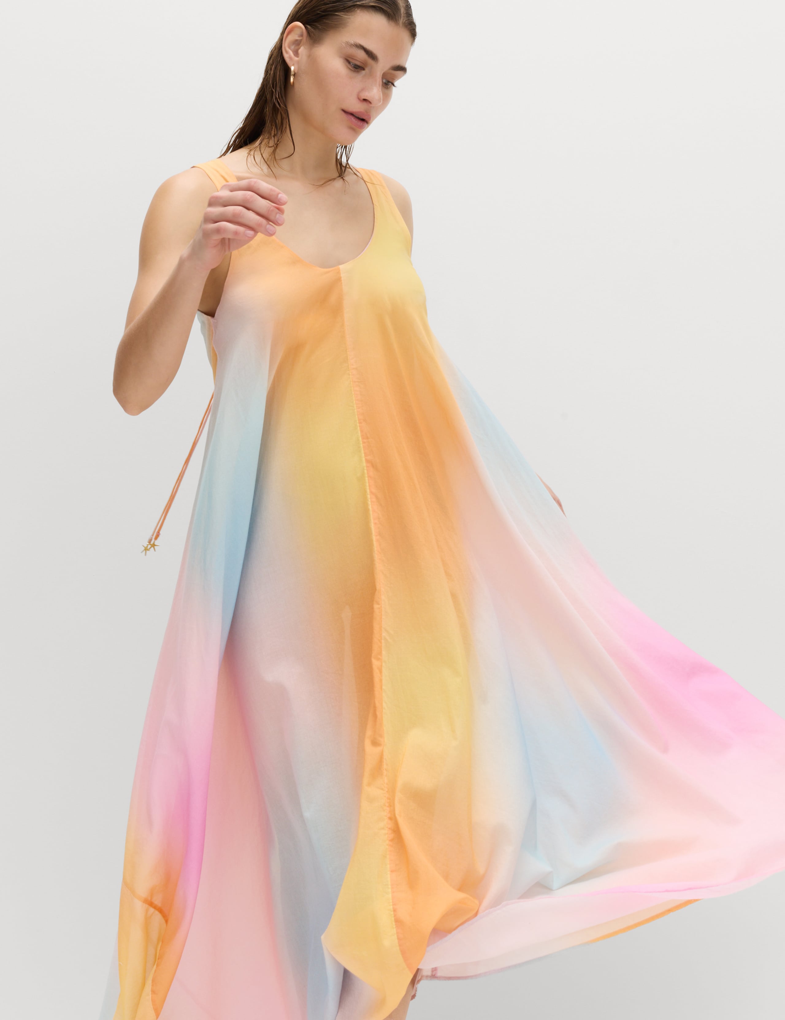 Pure Cotton Ombre Scoop Neck Volume Dress 5 of 6