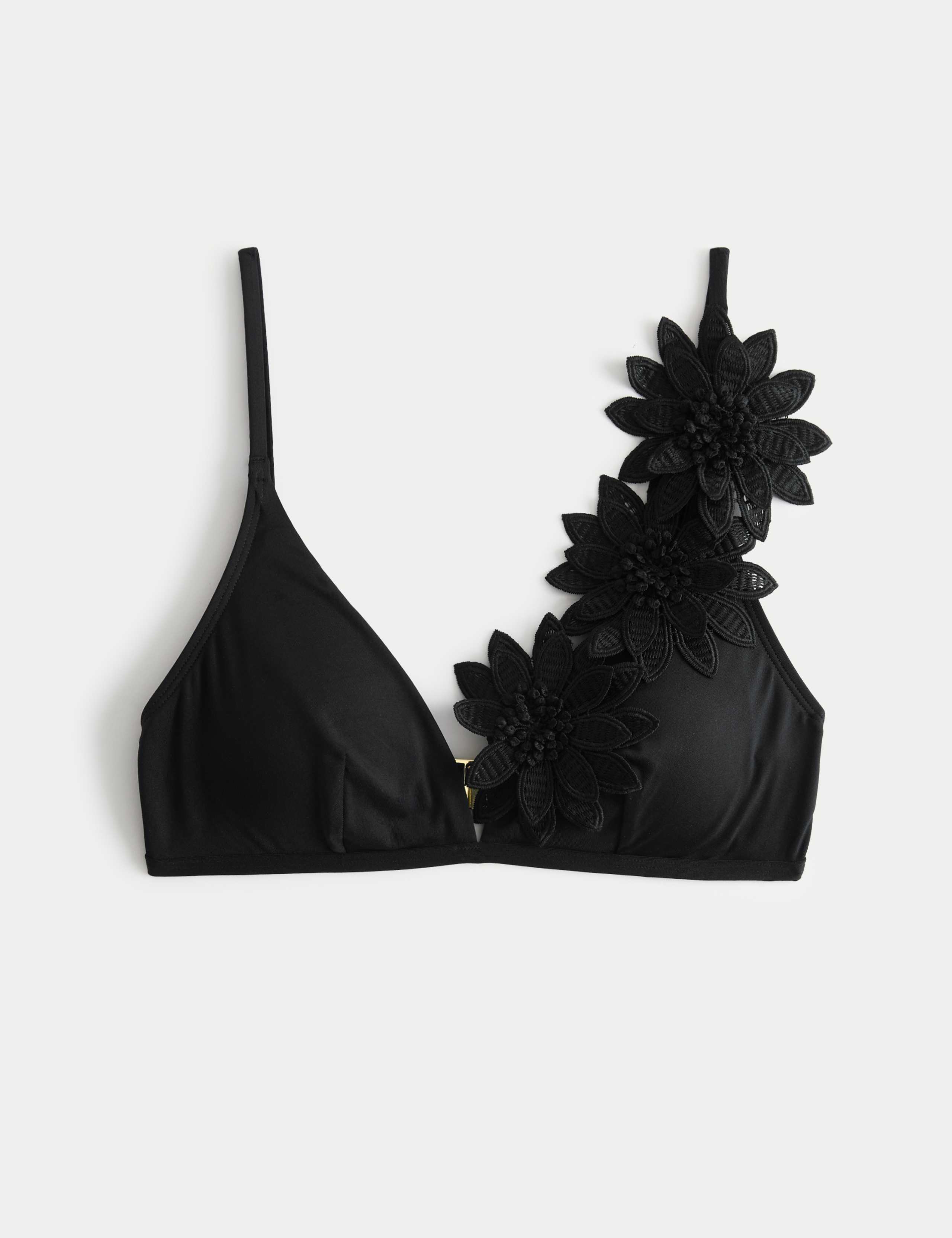 Floral Detail Plunge Bikini Top 2 of 4