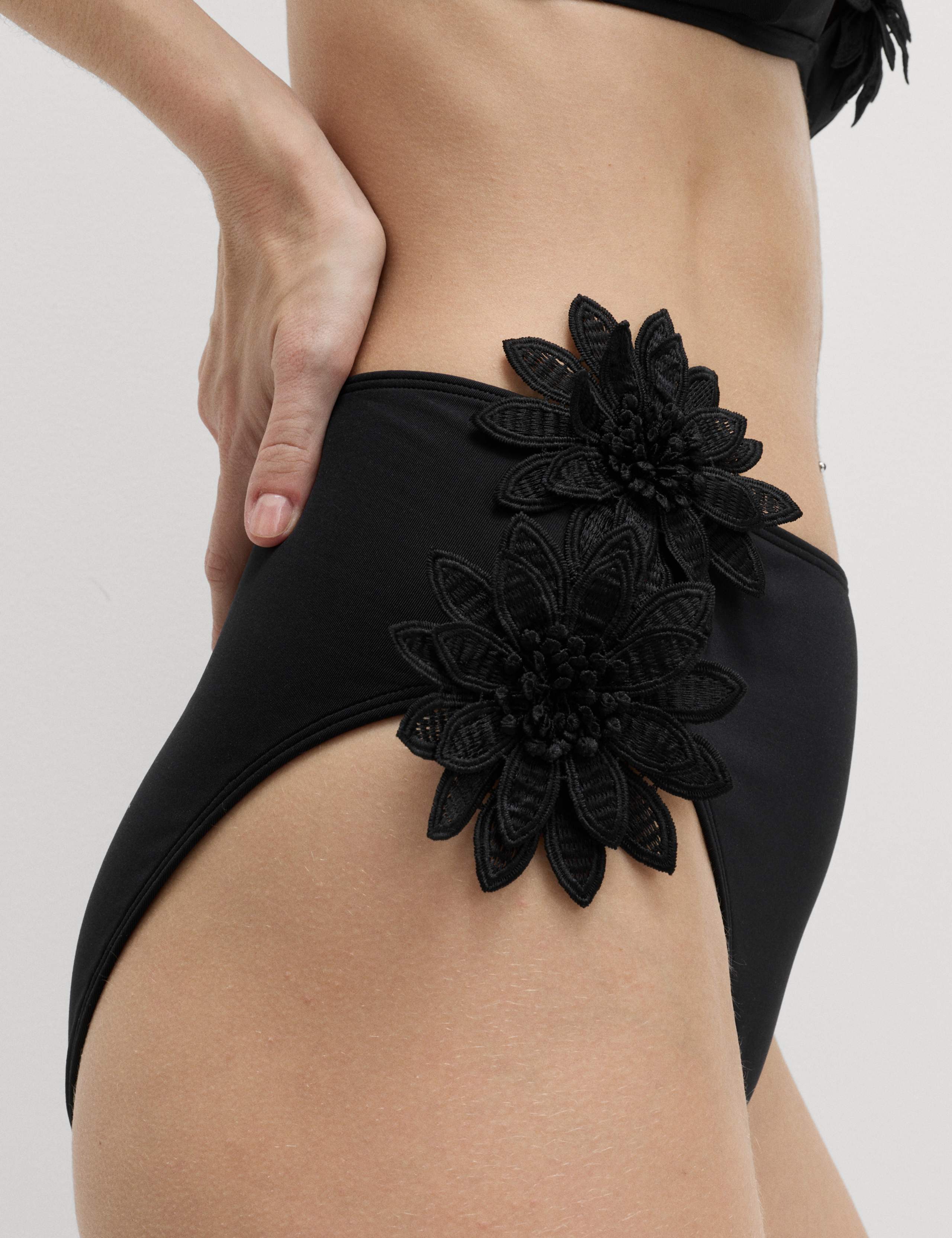 Floral Detail High Waisted Bikini Bottoms 3 of 6