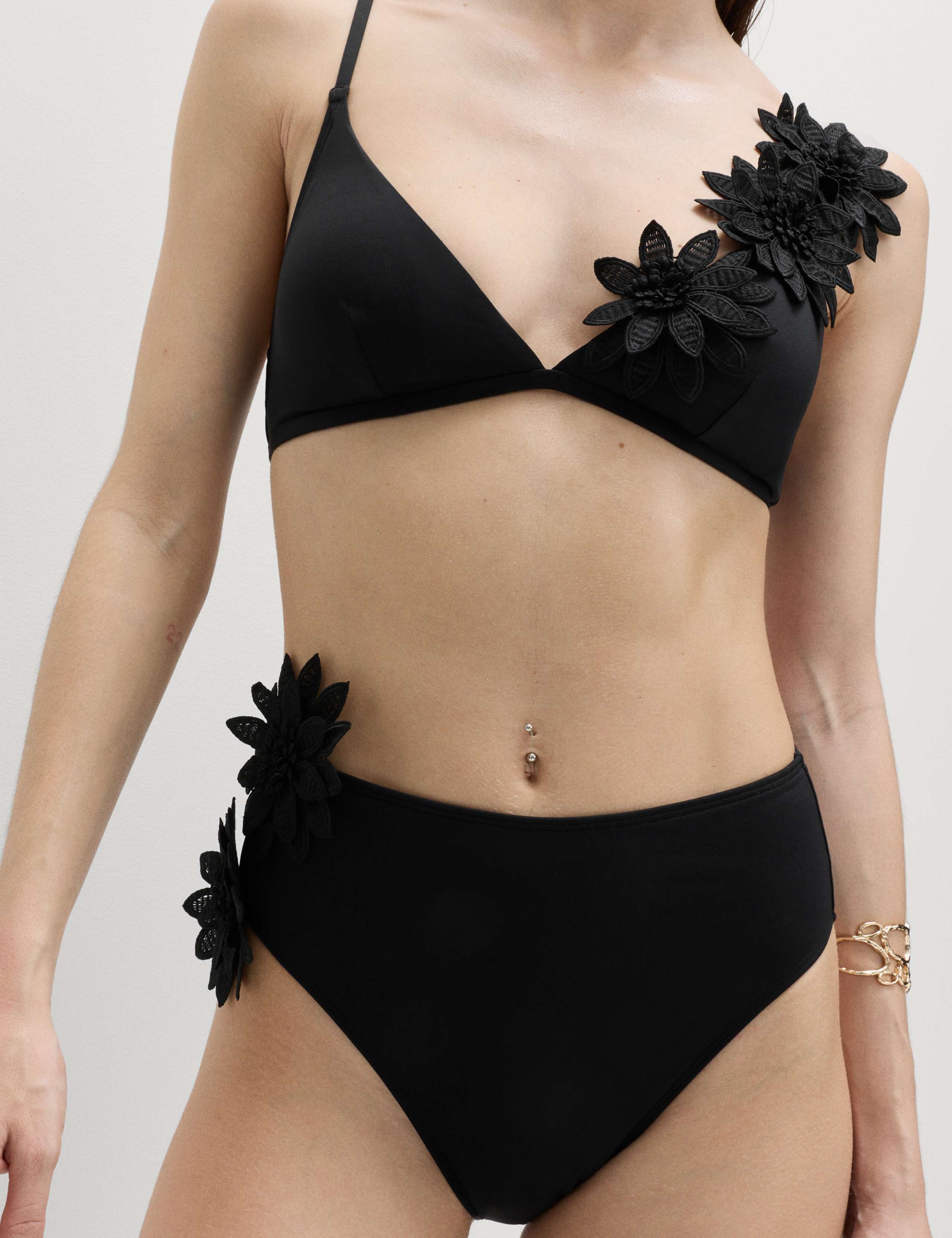 Floral Detail High Waisted Bikini Bottoms 4 of 6