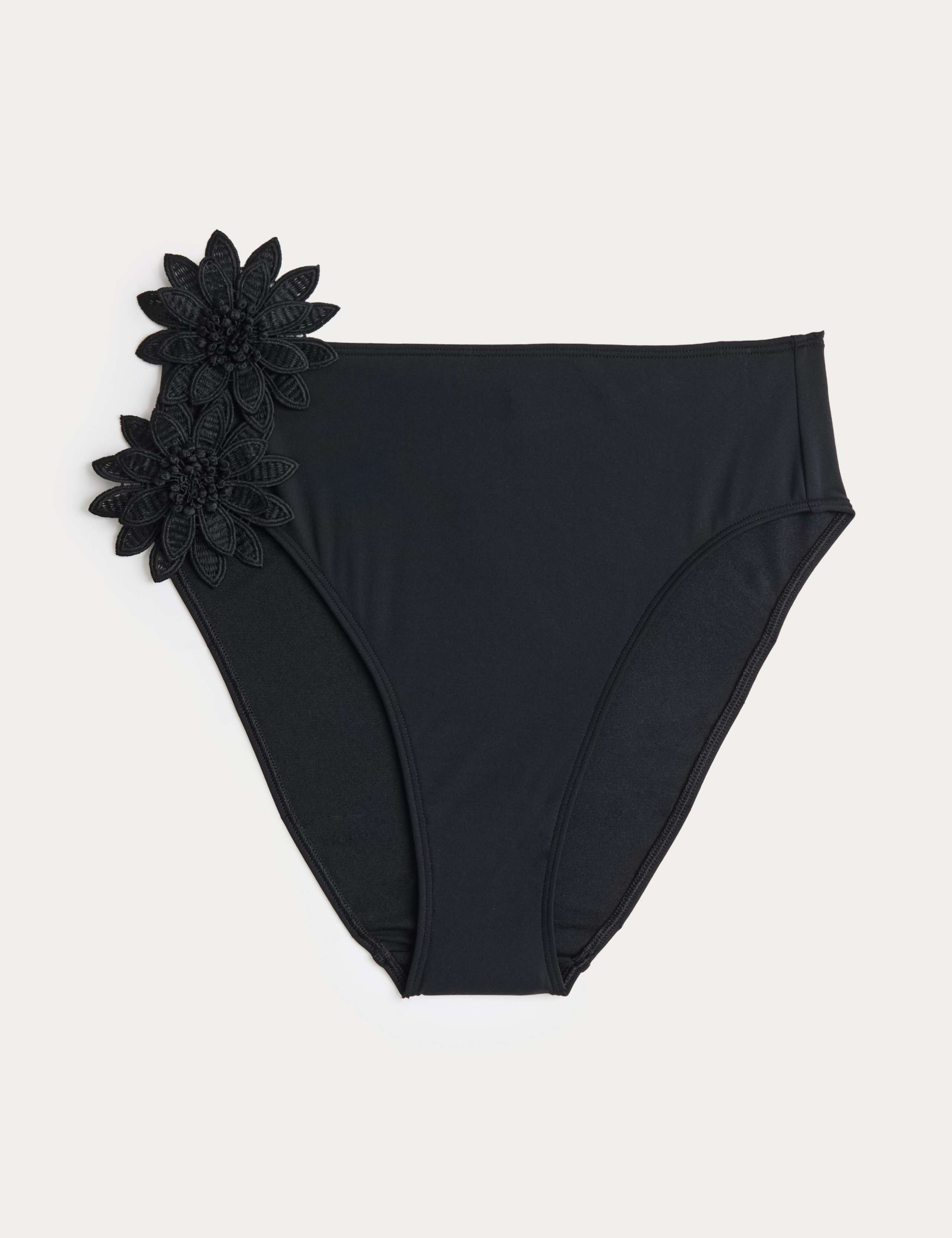Floral Detail High Waisted Bikini Bottoms 2 of 6