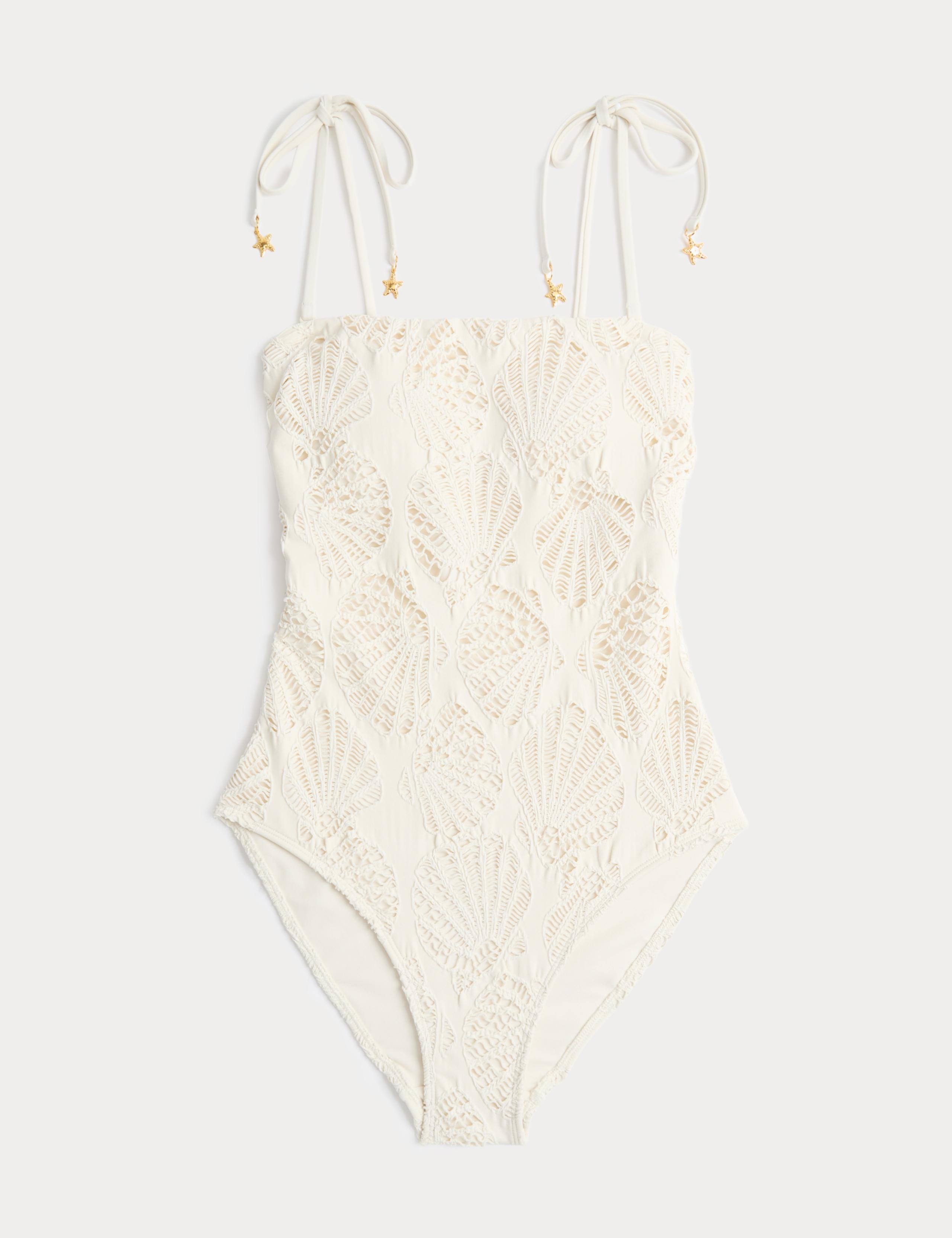 Textured Shell Bandeau Swimsuit 2 of 6