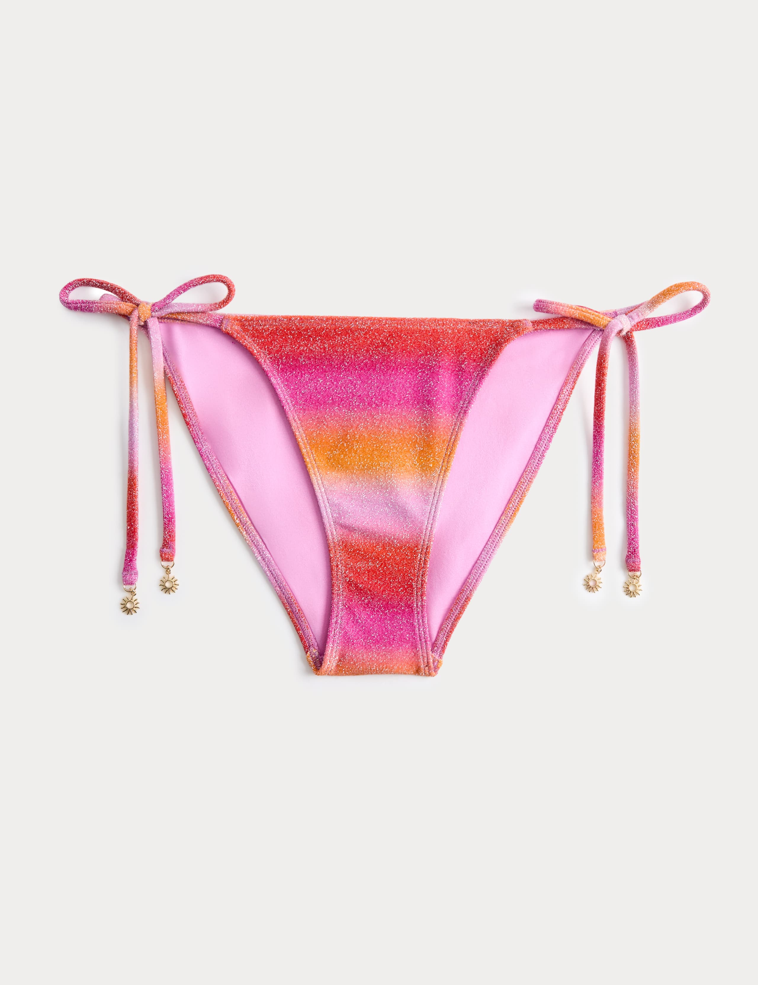 Ombre Sparkle Tie Side Bikini Bottoms 2 of 4