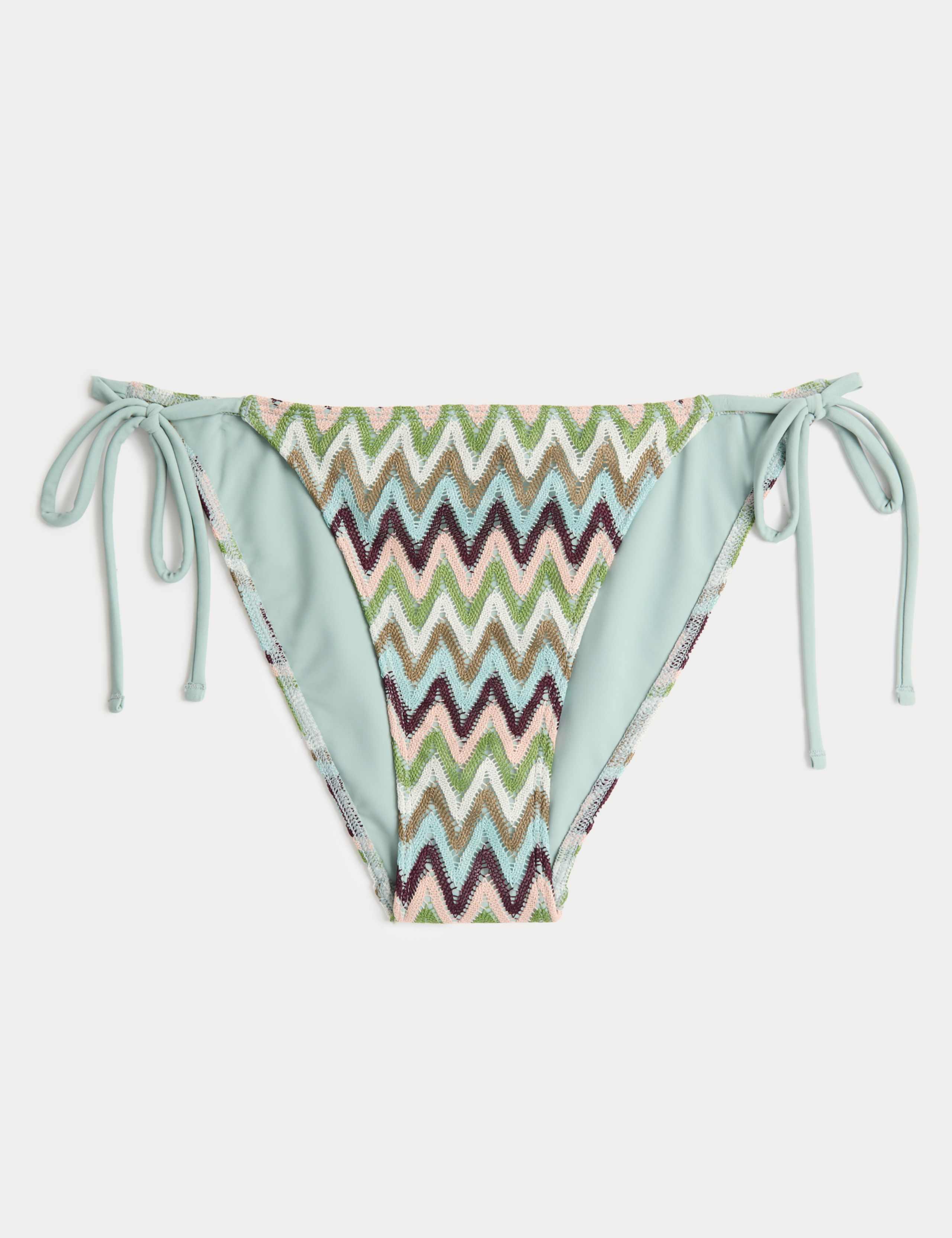 Textured Tie Side Bikini Bottoms 2 of 5