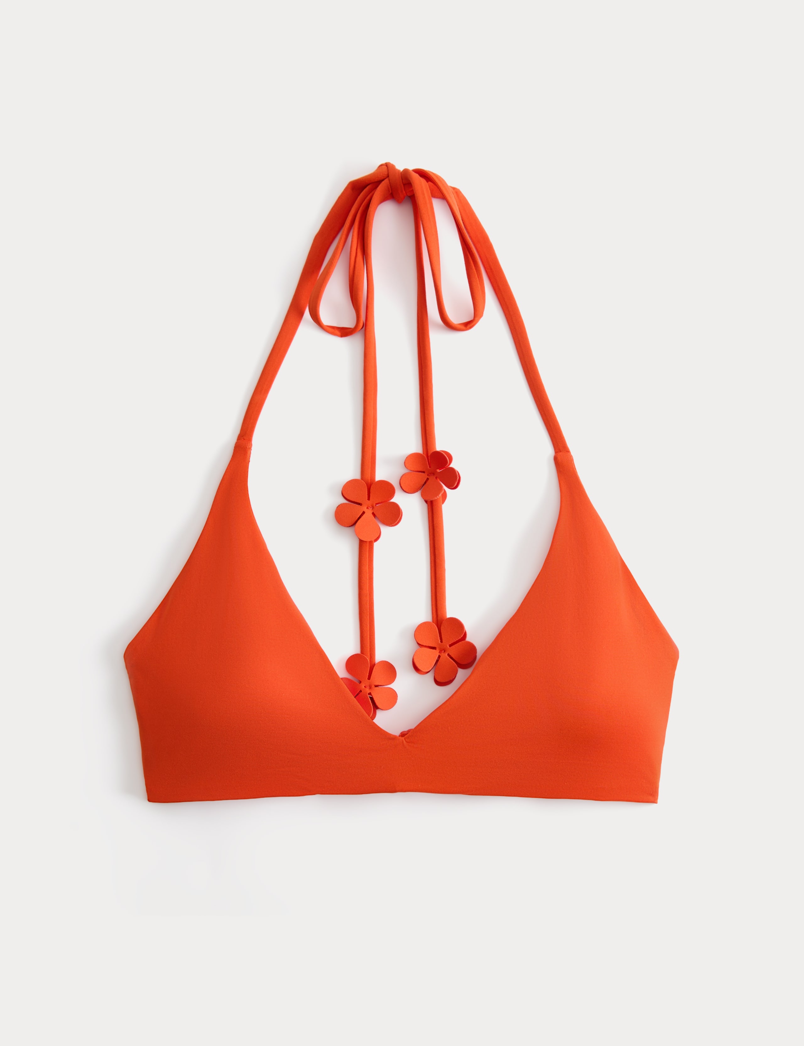 Floral Trim Halterneck Bikini Top 2 of 5