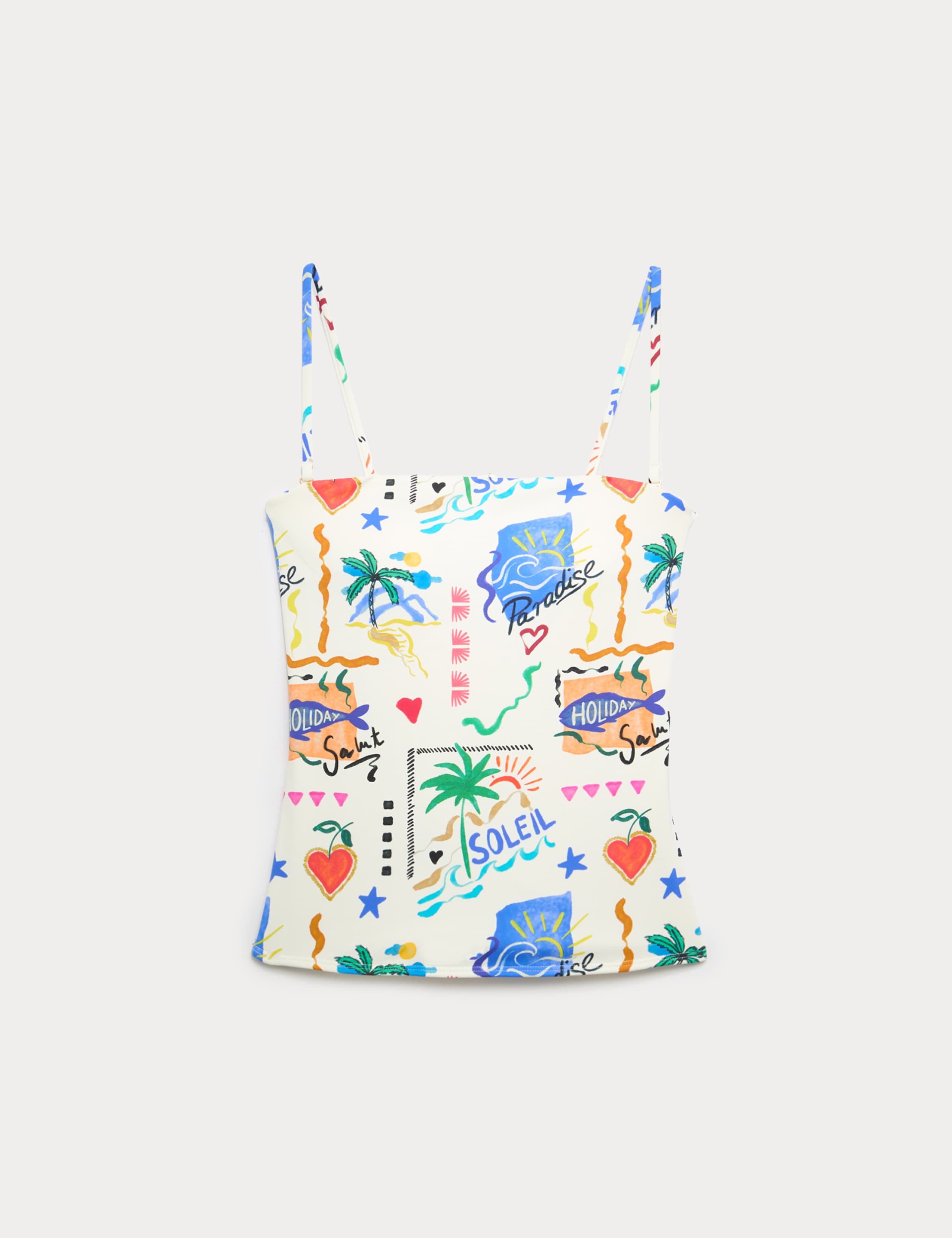 Printed Bandeau Tankini Top 2 of 5