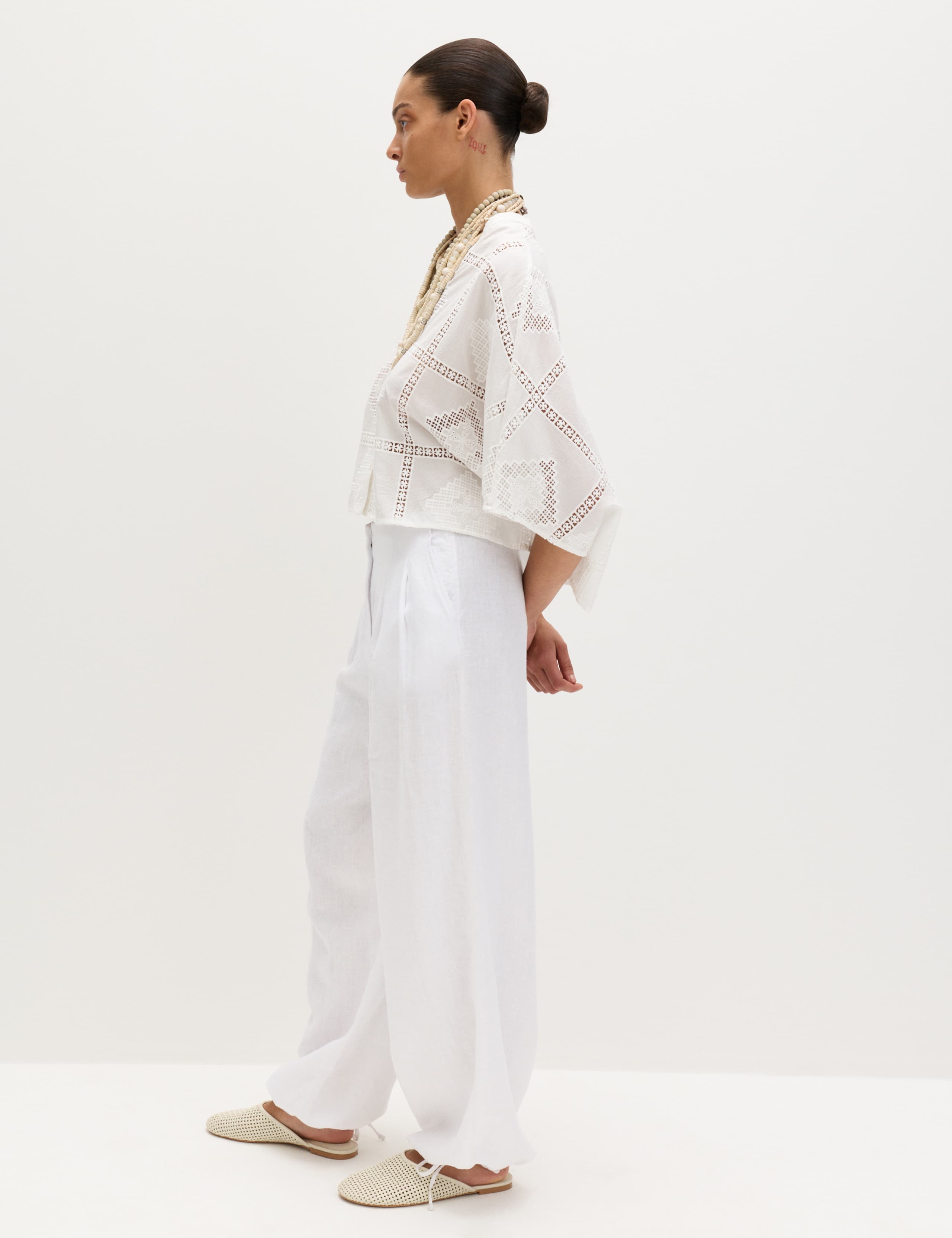 Pure Cotton Broderie Kaftan Top 6 of 8