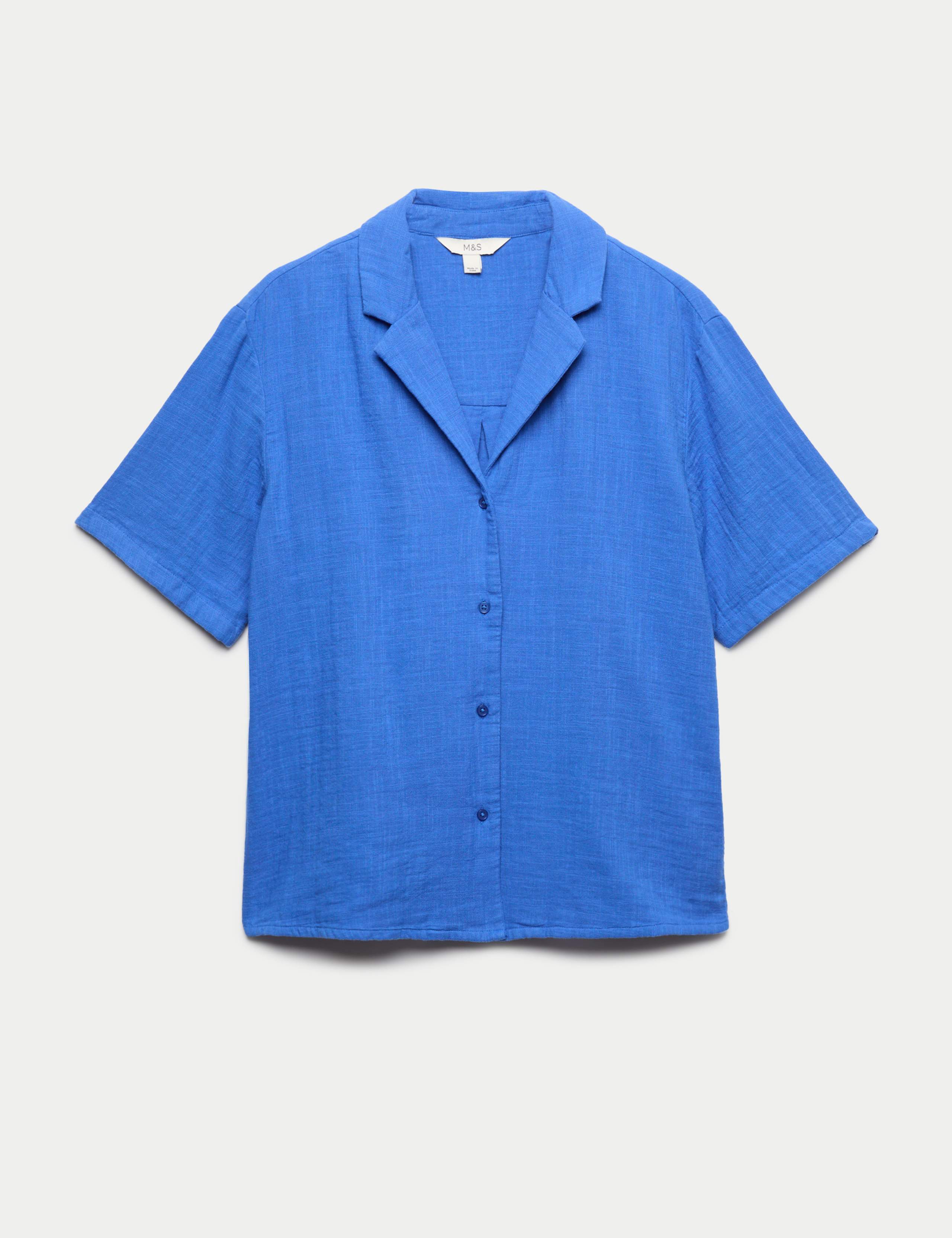 Pure Cotton Double Cloth Short Sleeve Beach Shirt 2 of 6