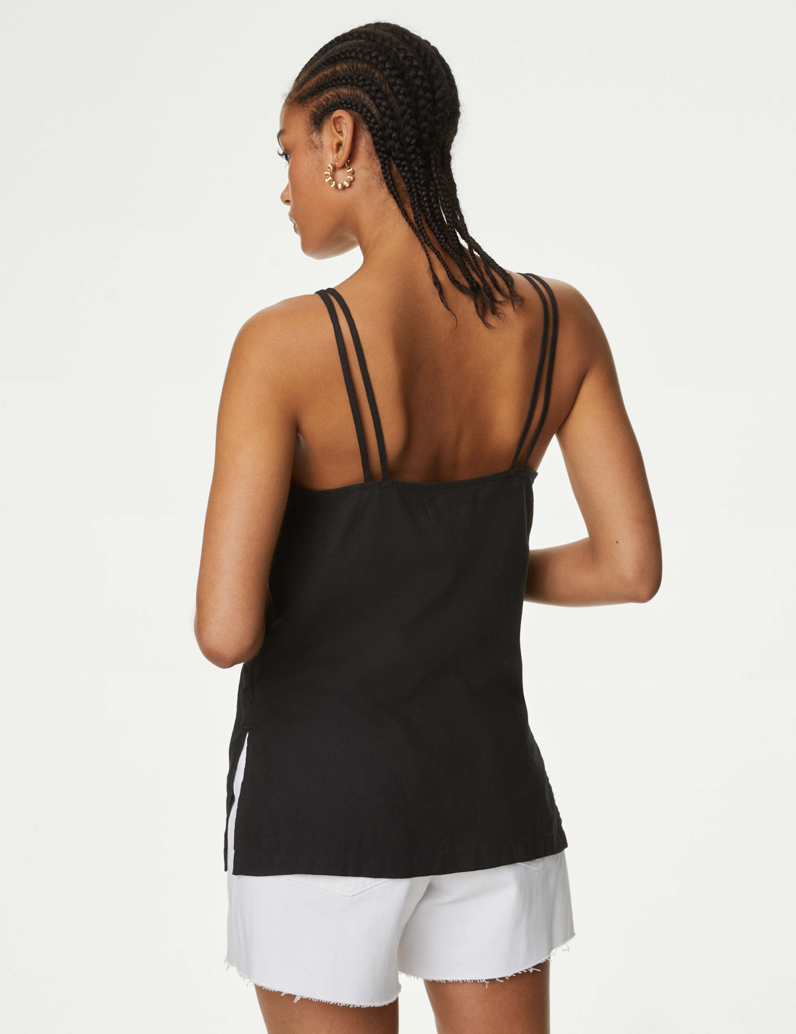 Linen Rich Beaded Longline Cami Top 6 of 7