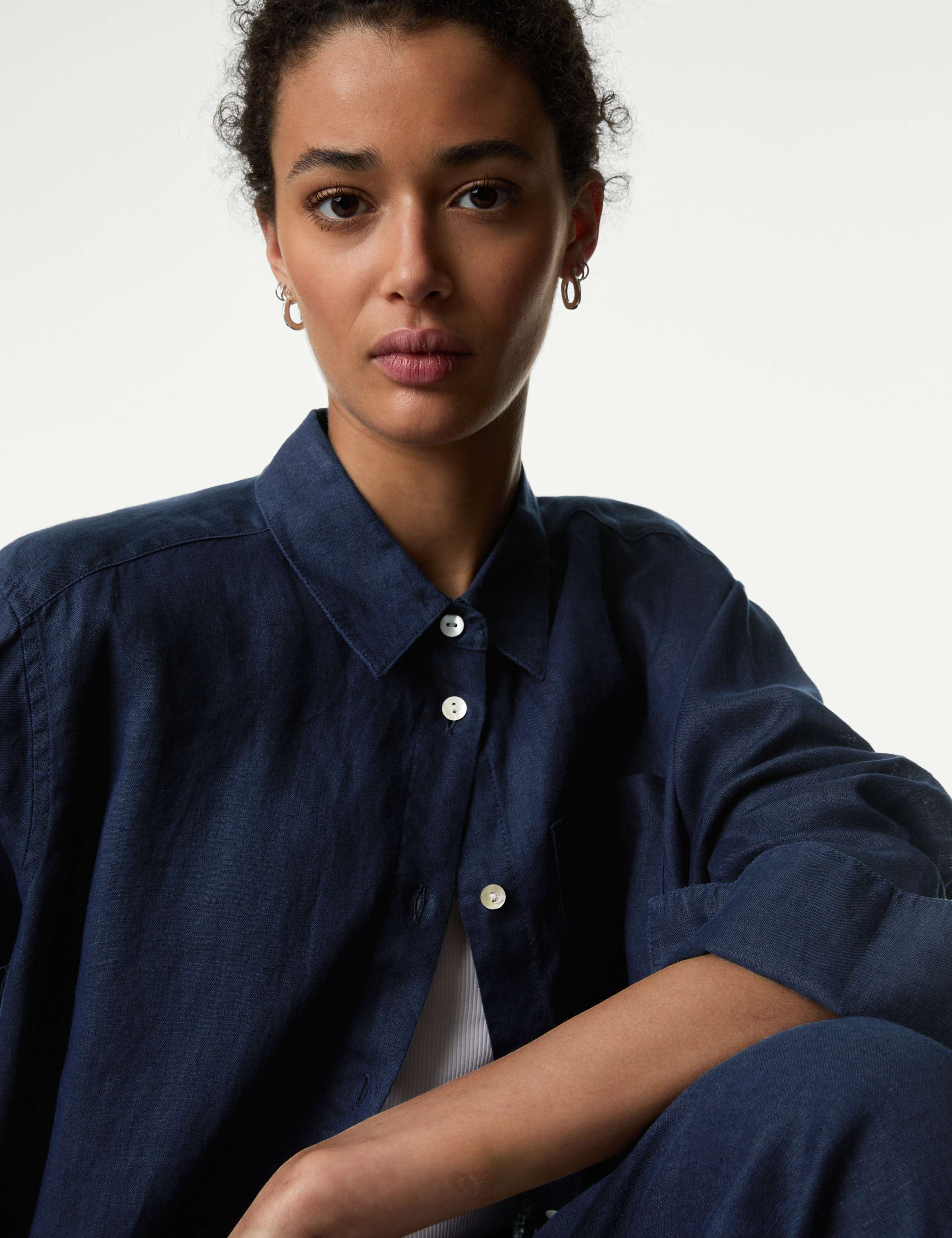 Pure Linen Relaxed Collared Shirt 1 of 5