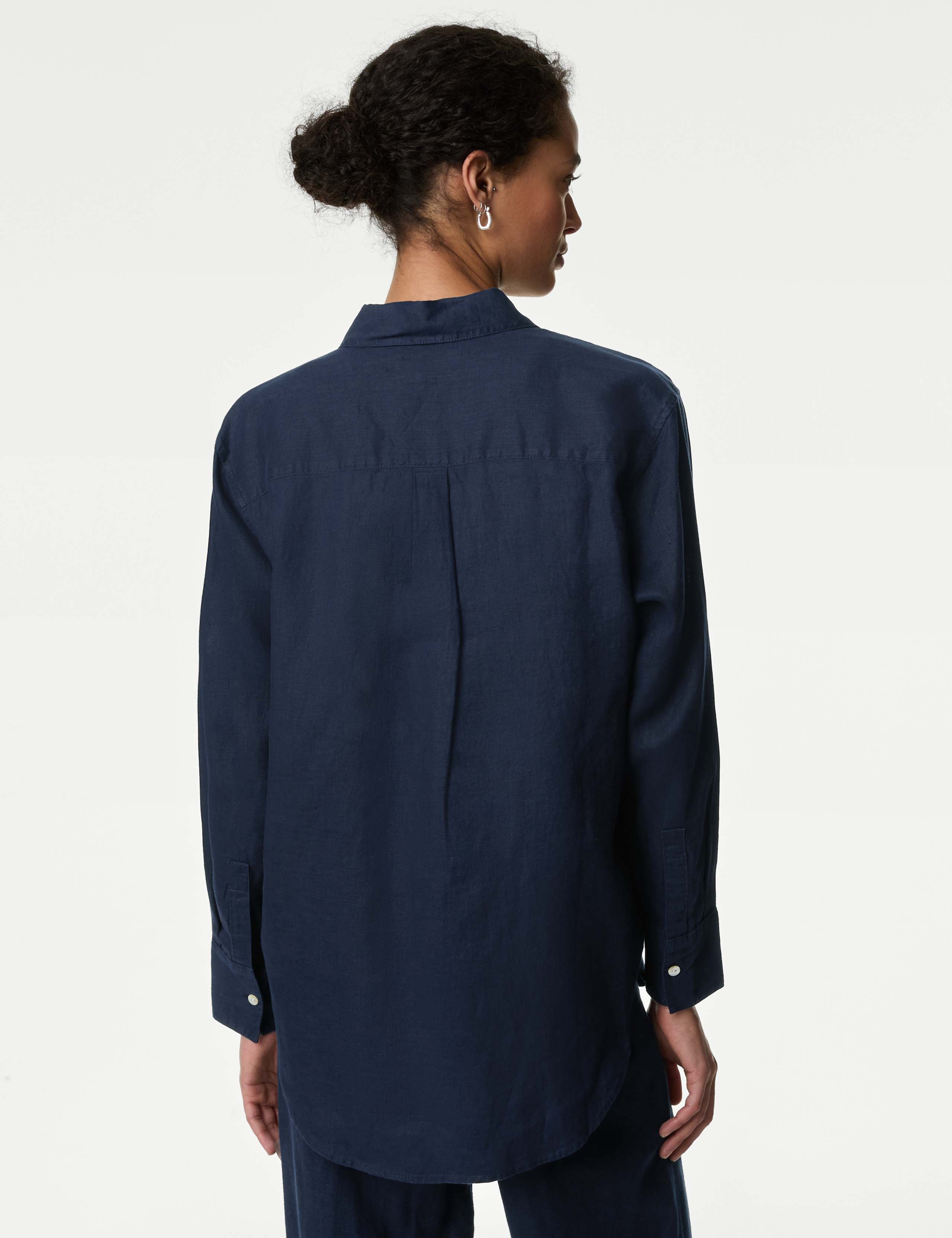 Pure Linen Relaxed Collared Shirt 5 of 5
