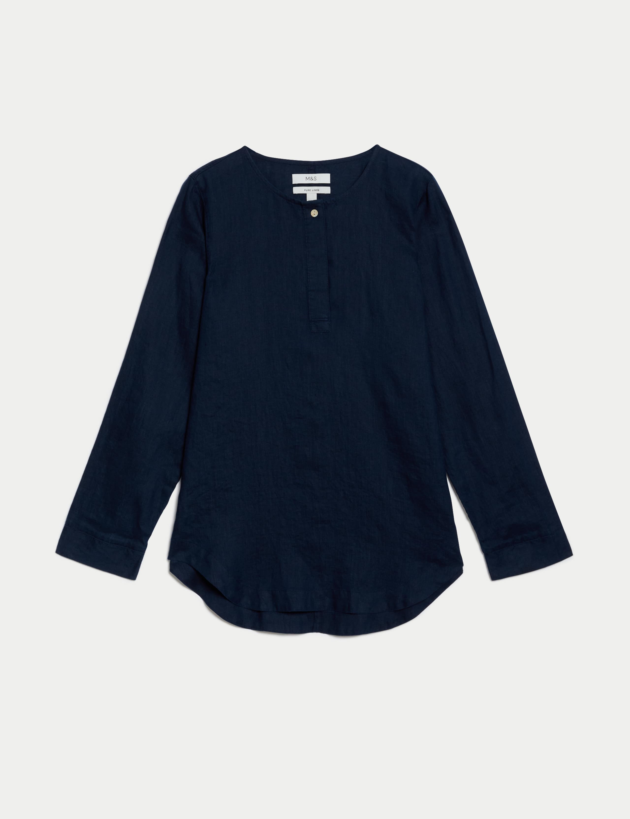 Pure Linen Long Sleeve Popover Blouse 2 of 5