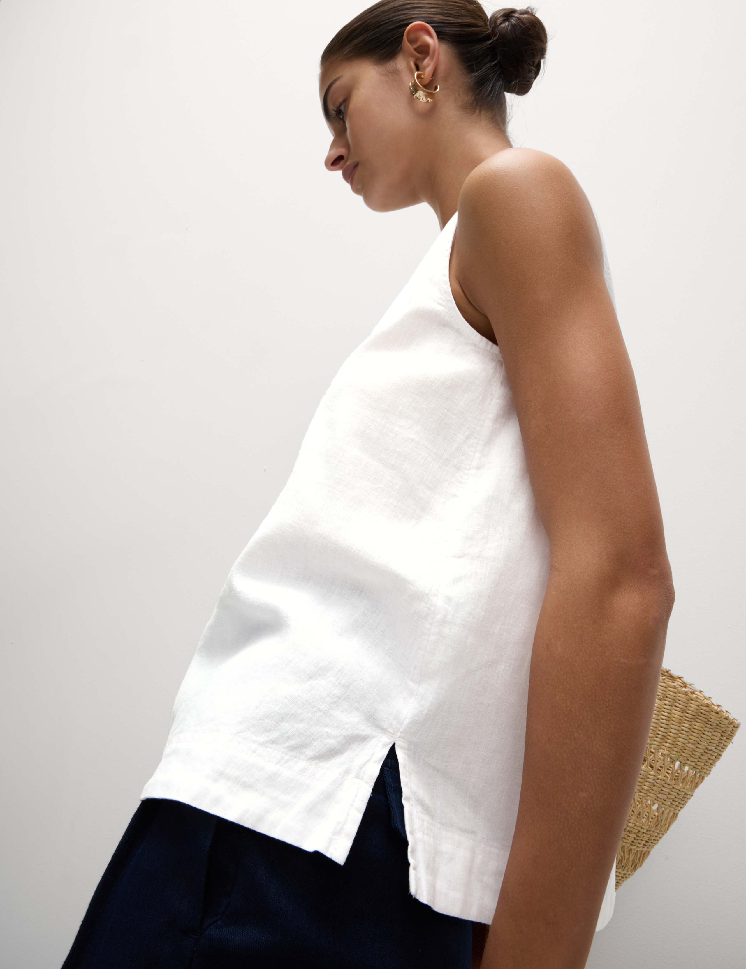 Linen Blend Sleeveless Blouse 6 of 6