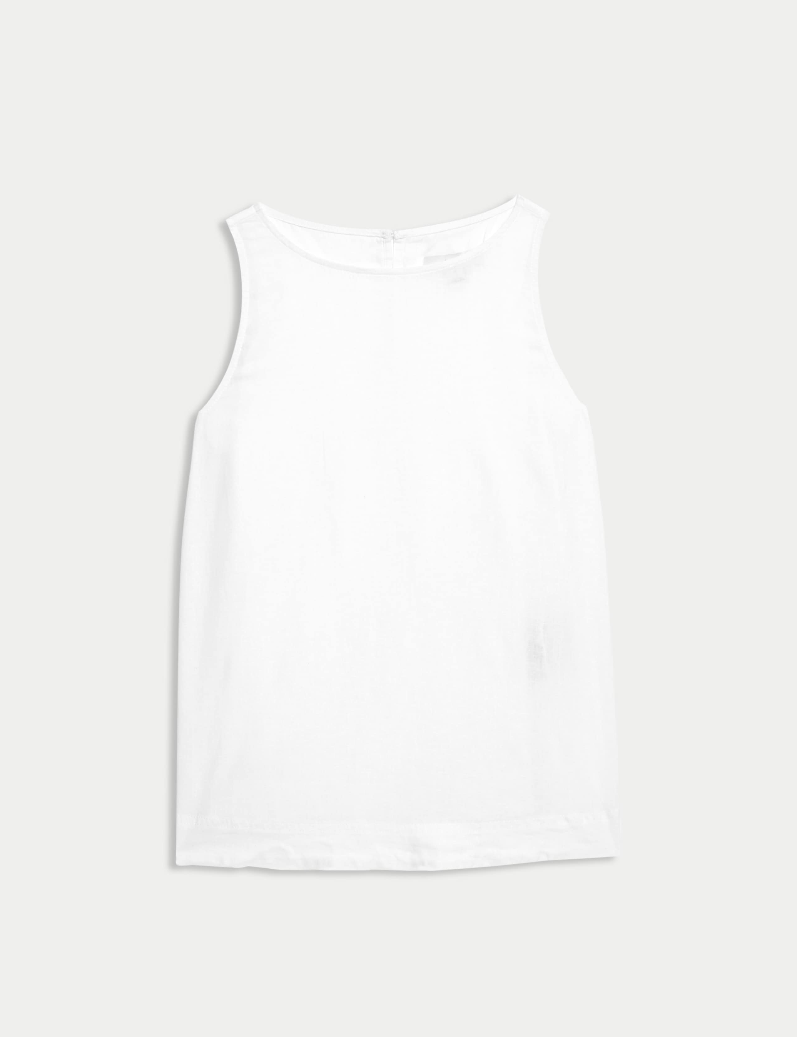 Linen Blend Sleeveless Blouse 2 of 6