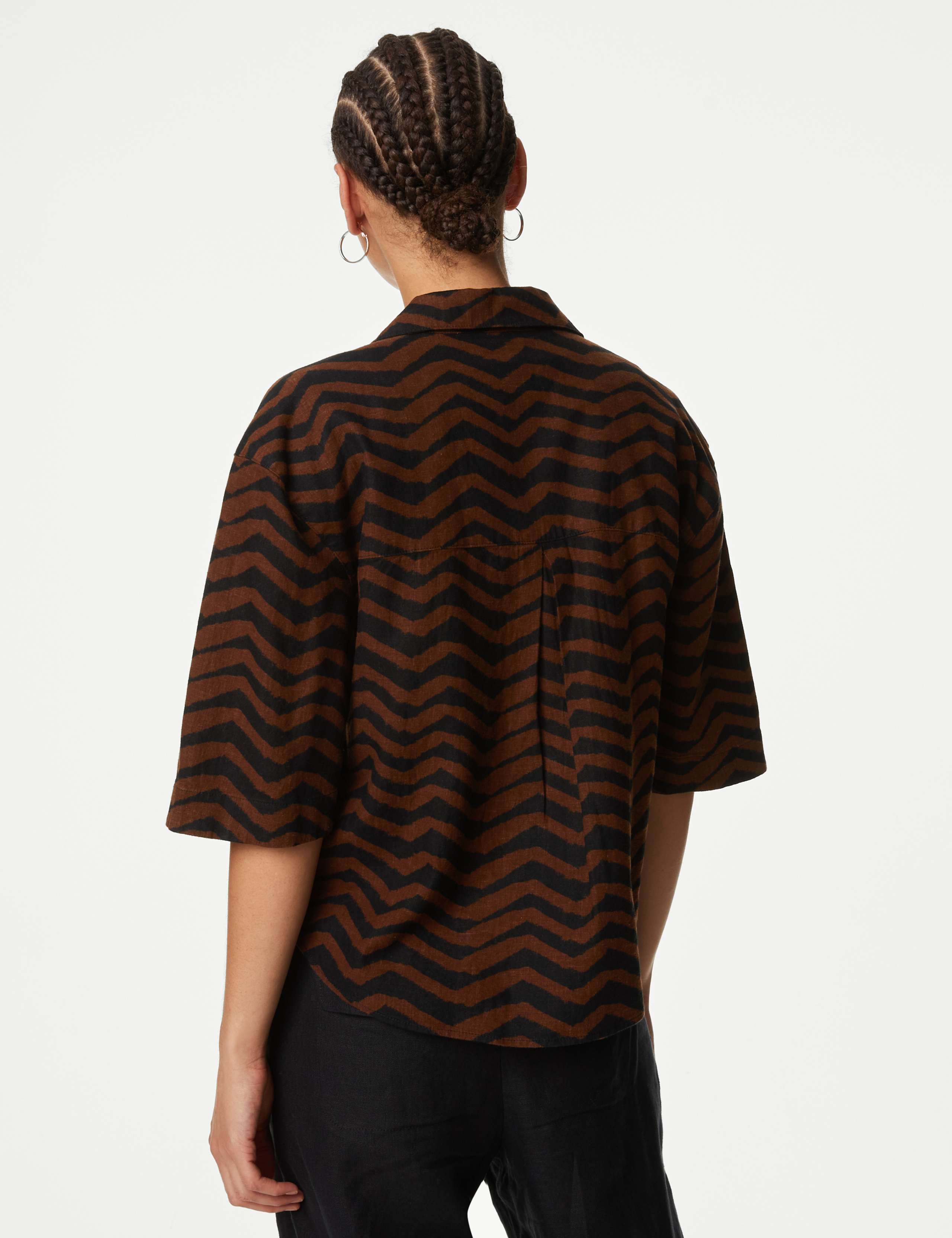 Linen Rich Printed Collared Shirt 6 of 6