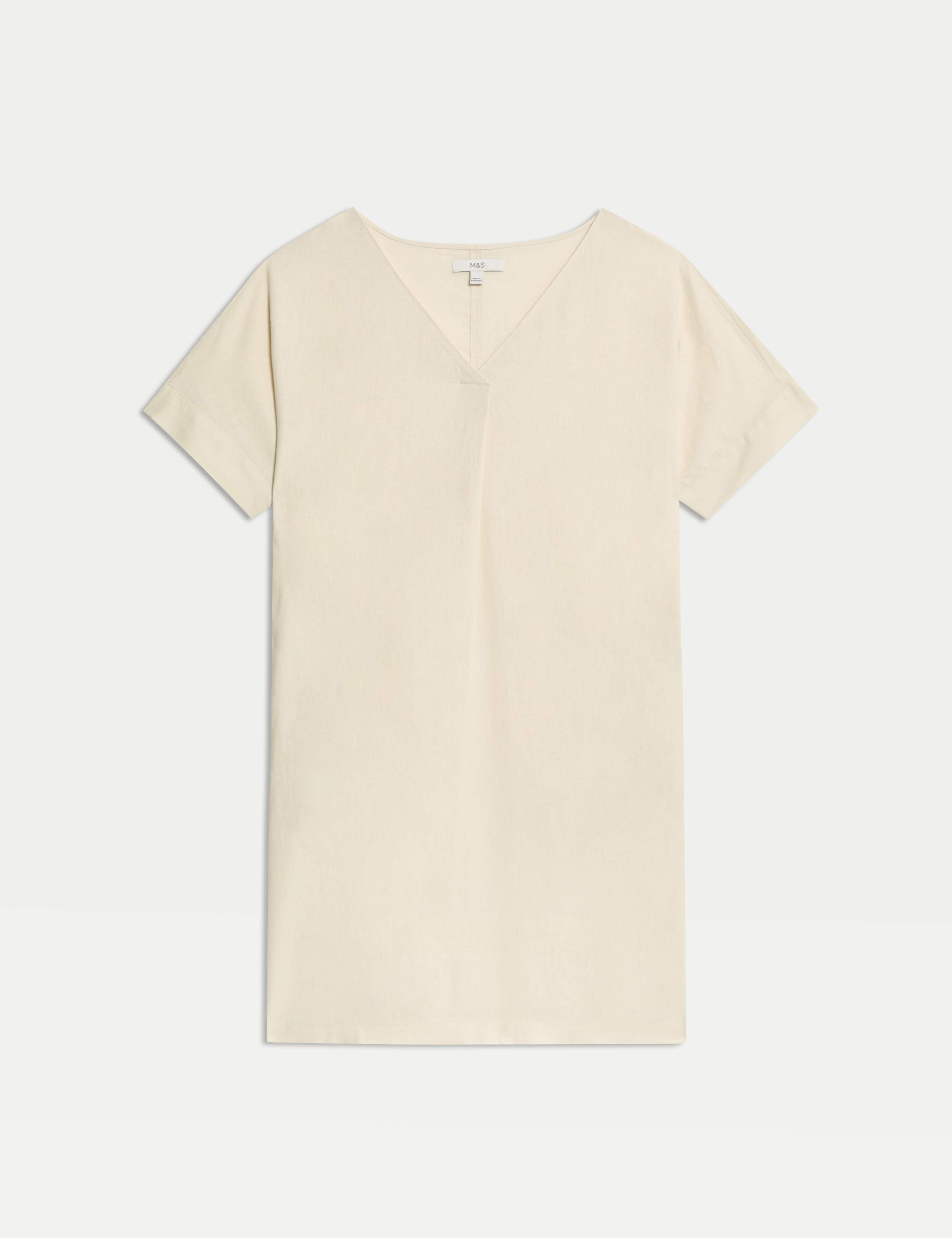 Linen Rich V-Neck Mini Shift Dress 2 of 5