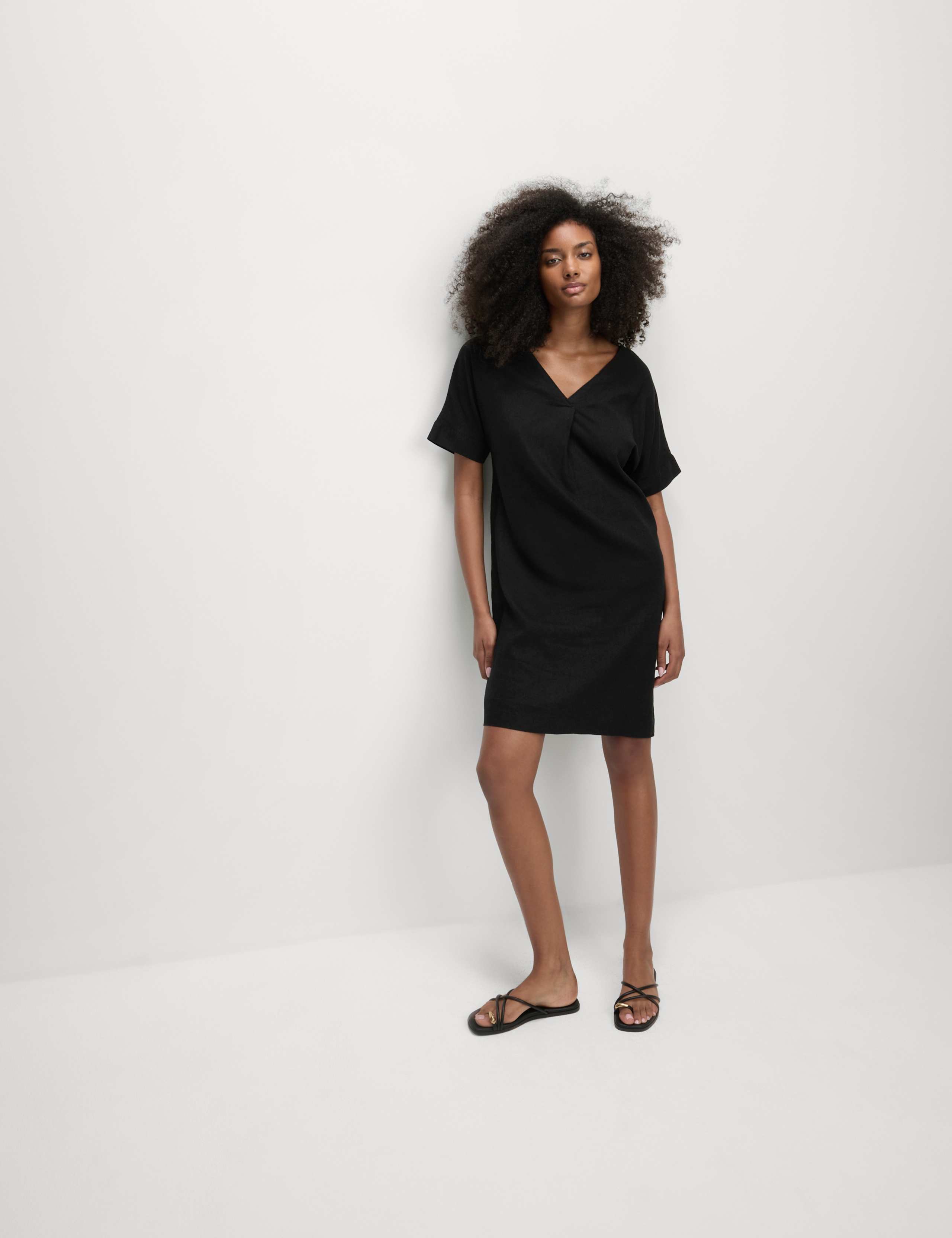 Linen Rich V-Neck Mini Shift Dress 5 of 5