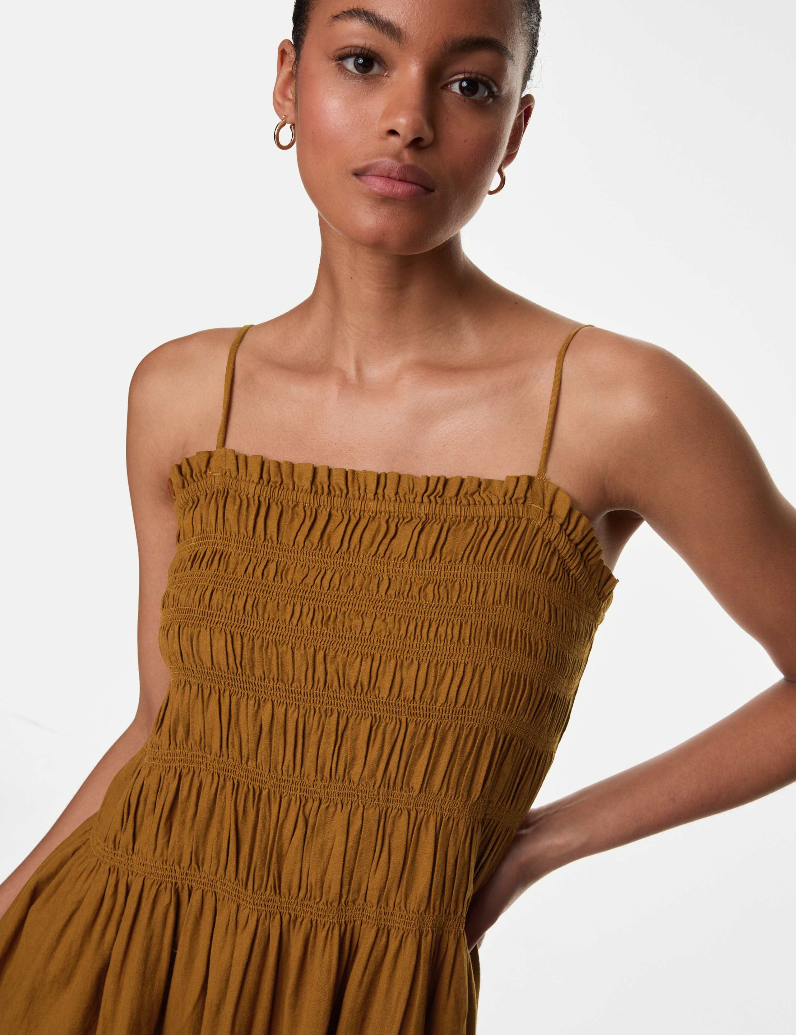 Linen Rich Square Neck Midi Slip Dress 3 of 4