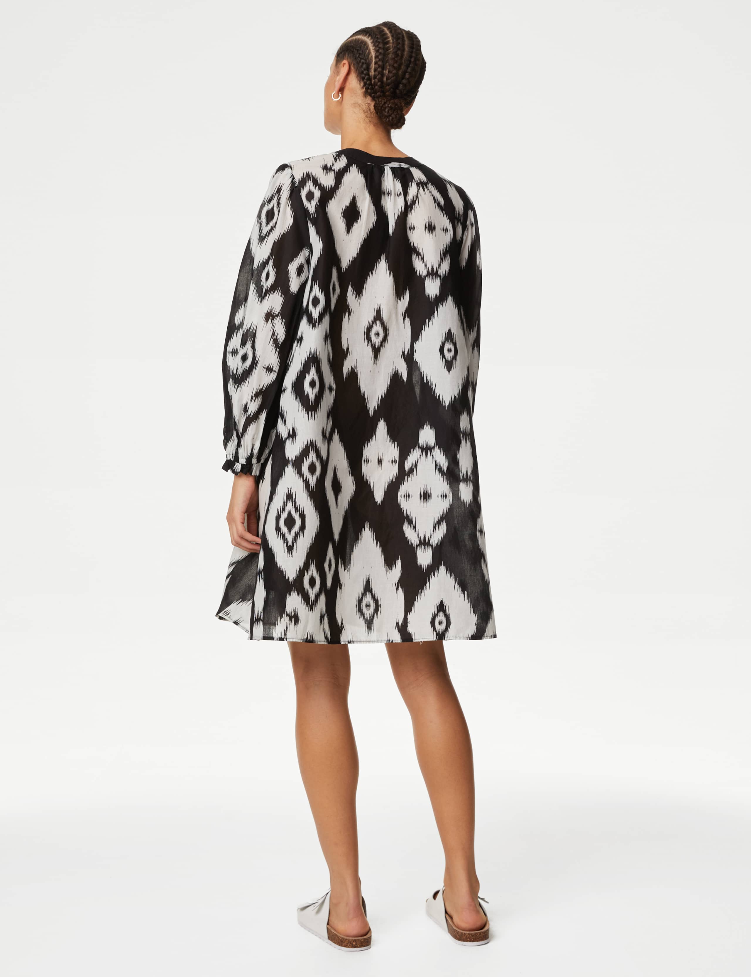 Pure Cotton Printed V-Neck Kaftan Beach Dress 5 of 5