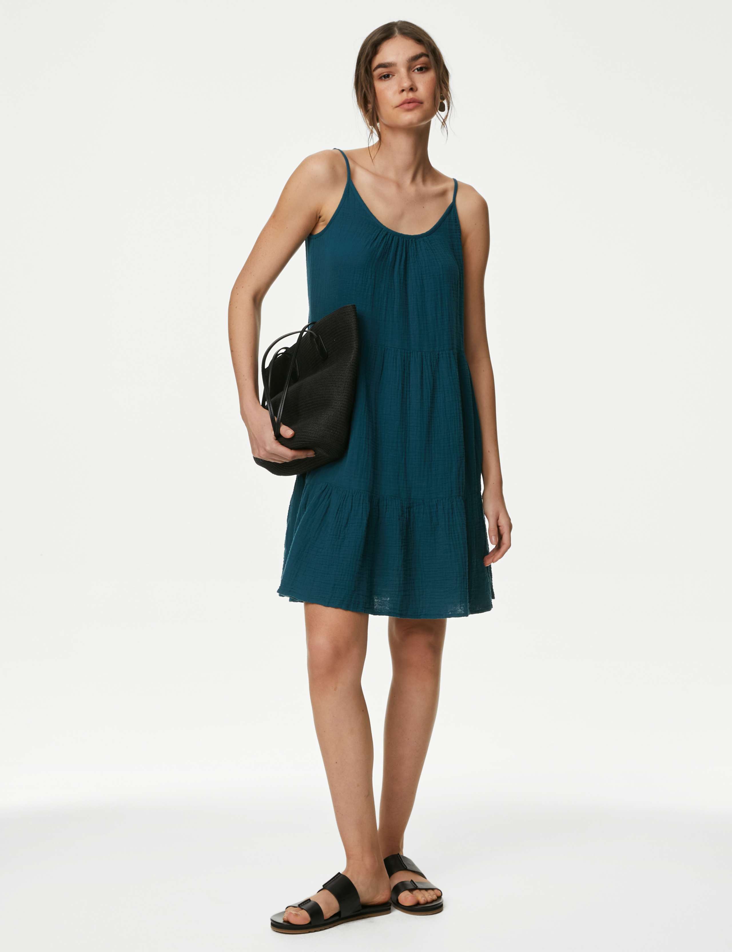 Pure Cotton Tiered Mini Beach Dress 3 of 4