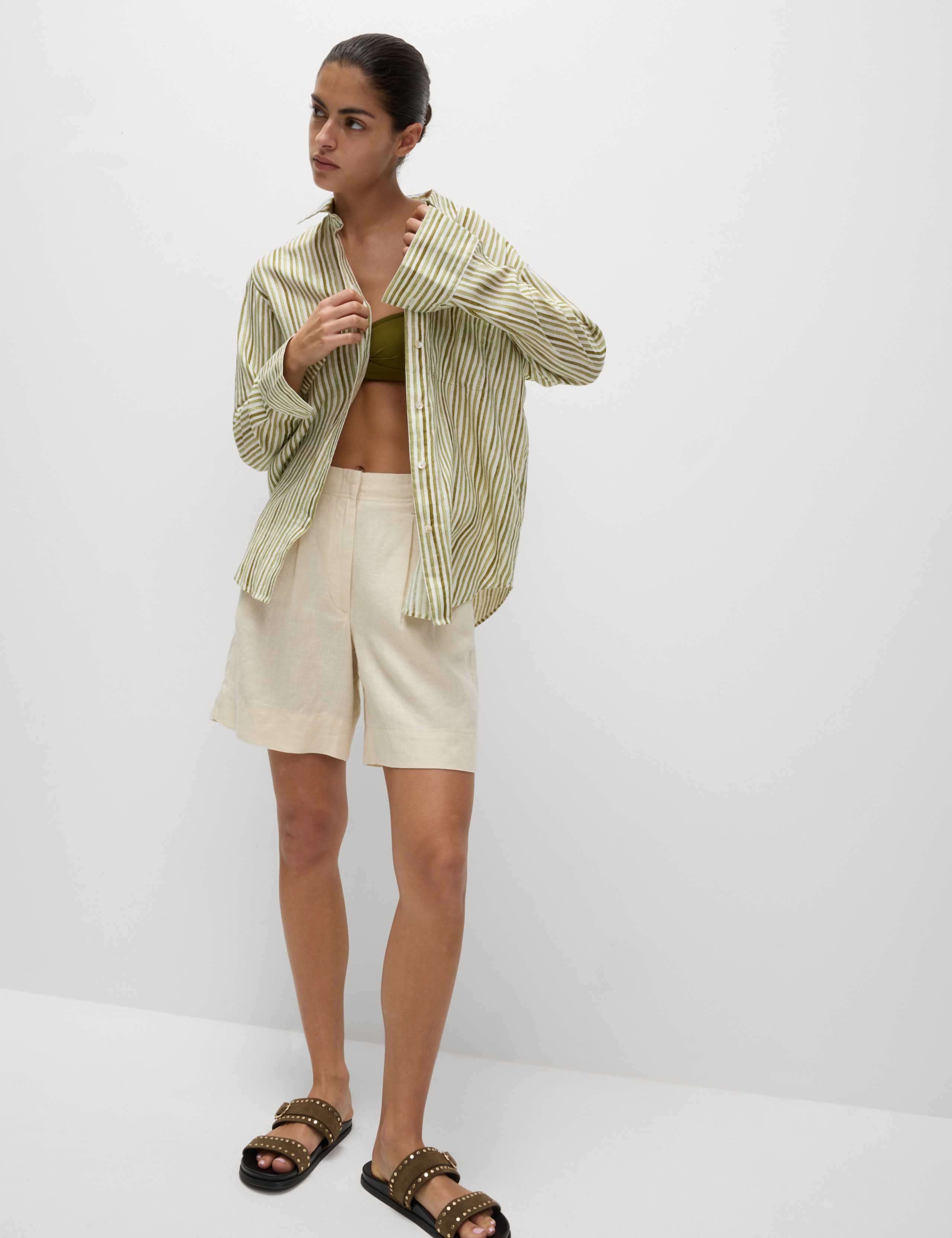 Pure Linen Striped Oversized Shirt 5 of 5