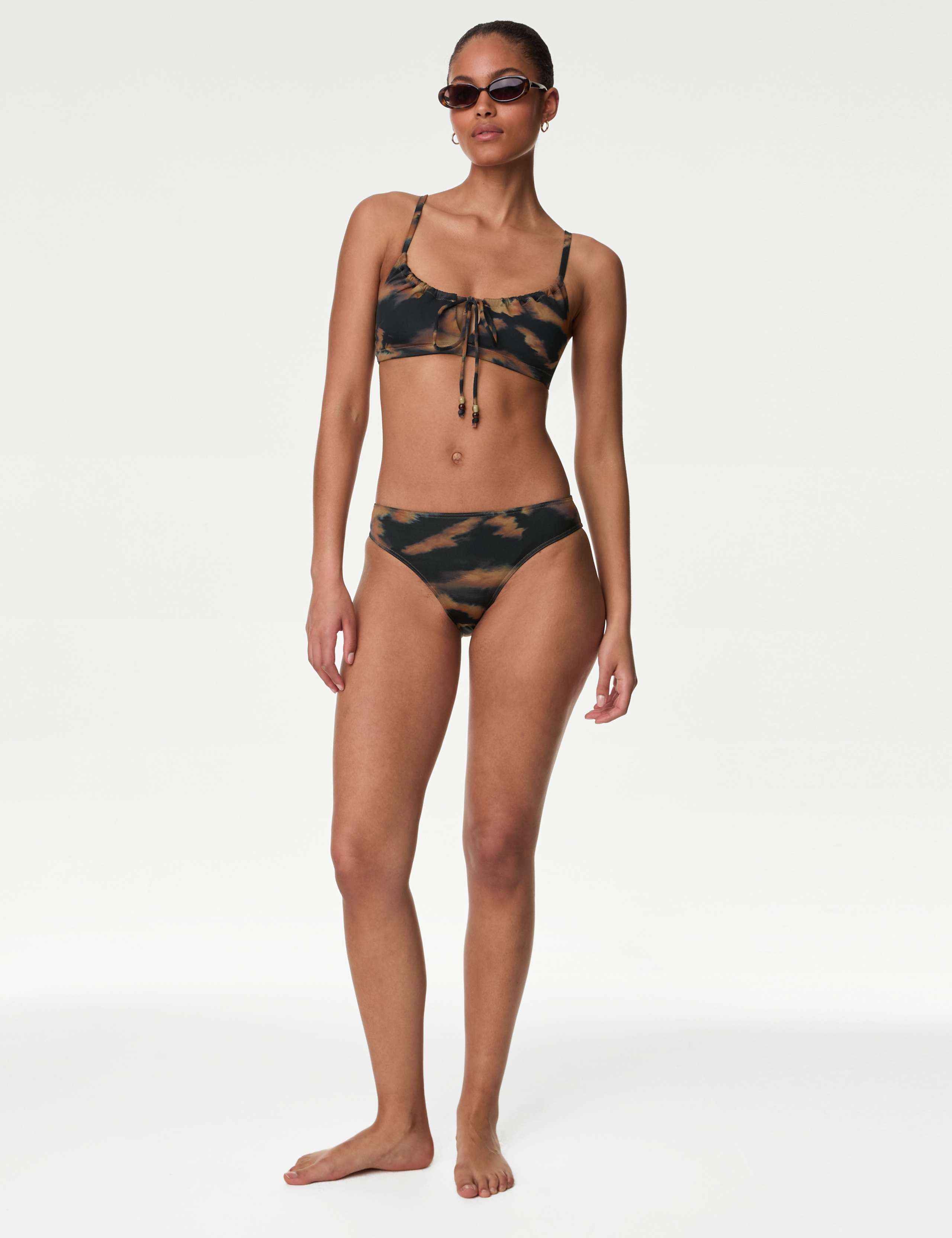Printed High Leg Bikini Bottoms 1 of 5