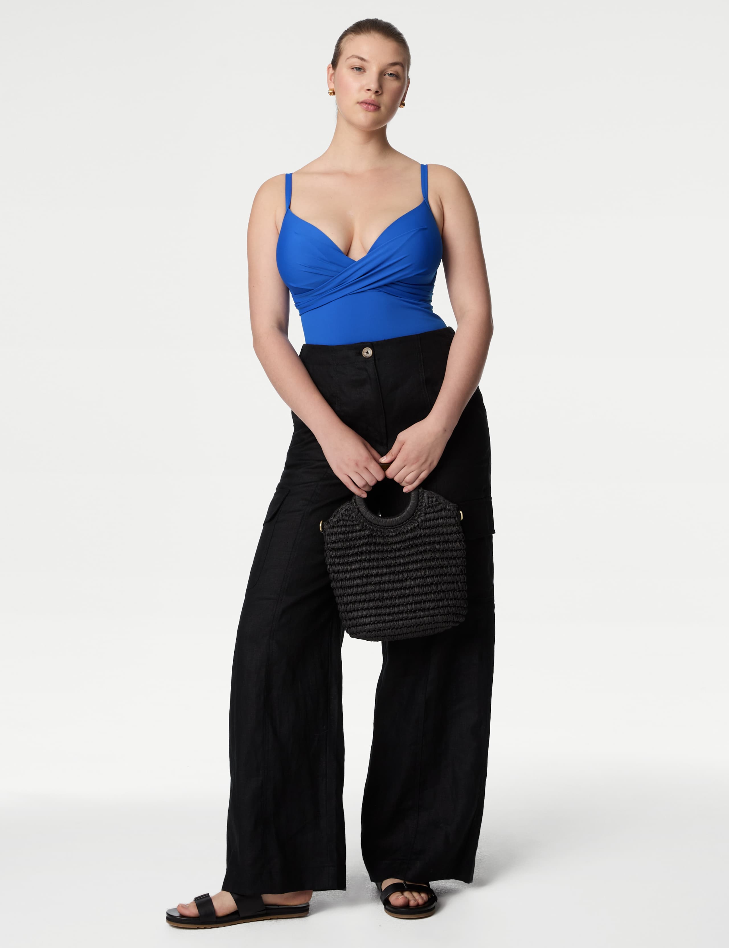 Tummy Control Wired Plunge Swimsuit D-GG 3 of 5