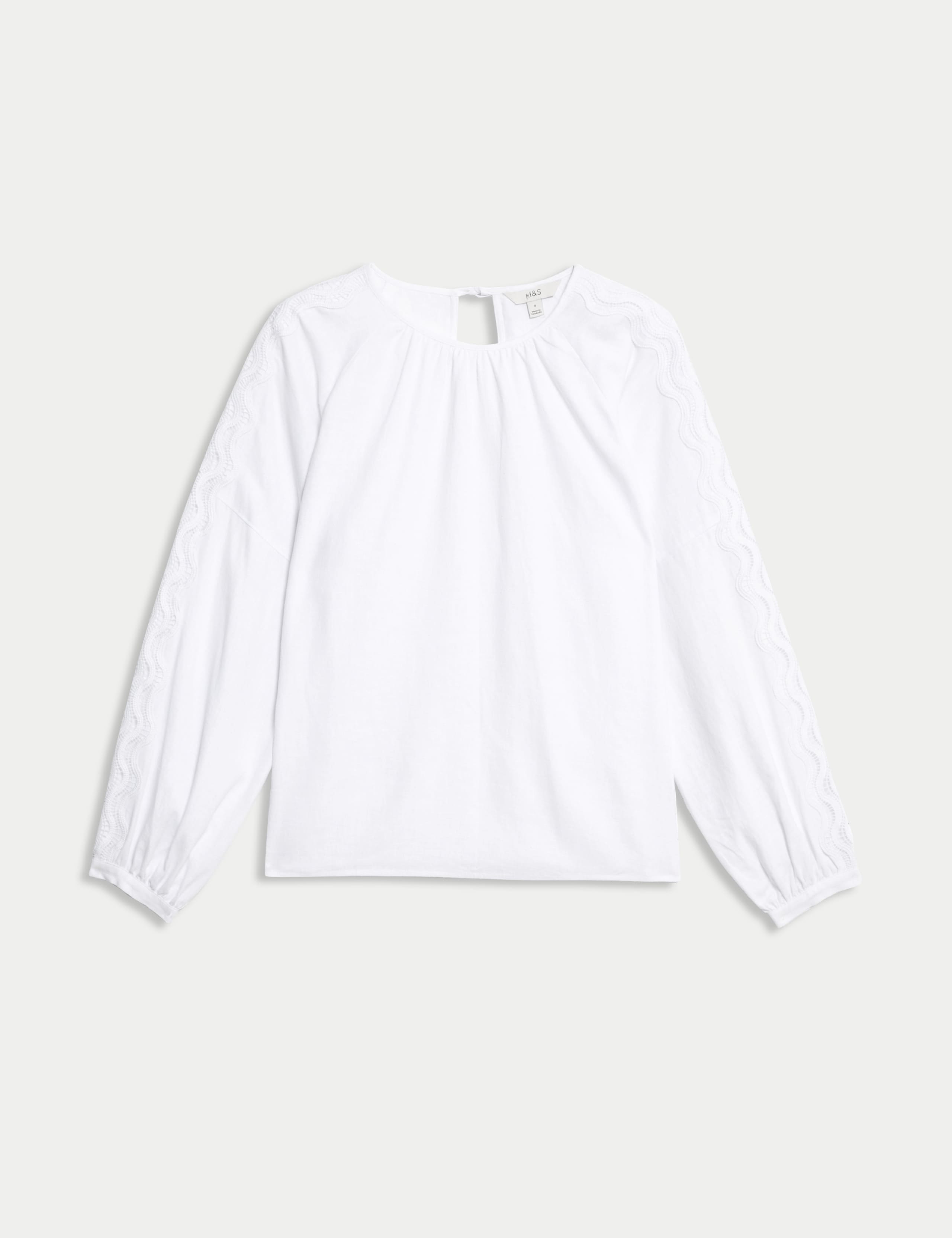Linen Rich Broderie Blouse 2 of 5